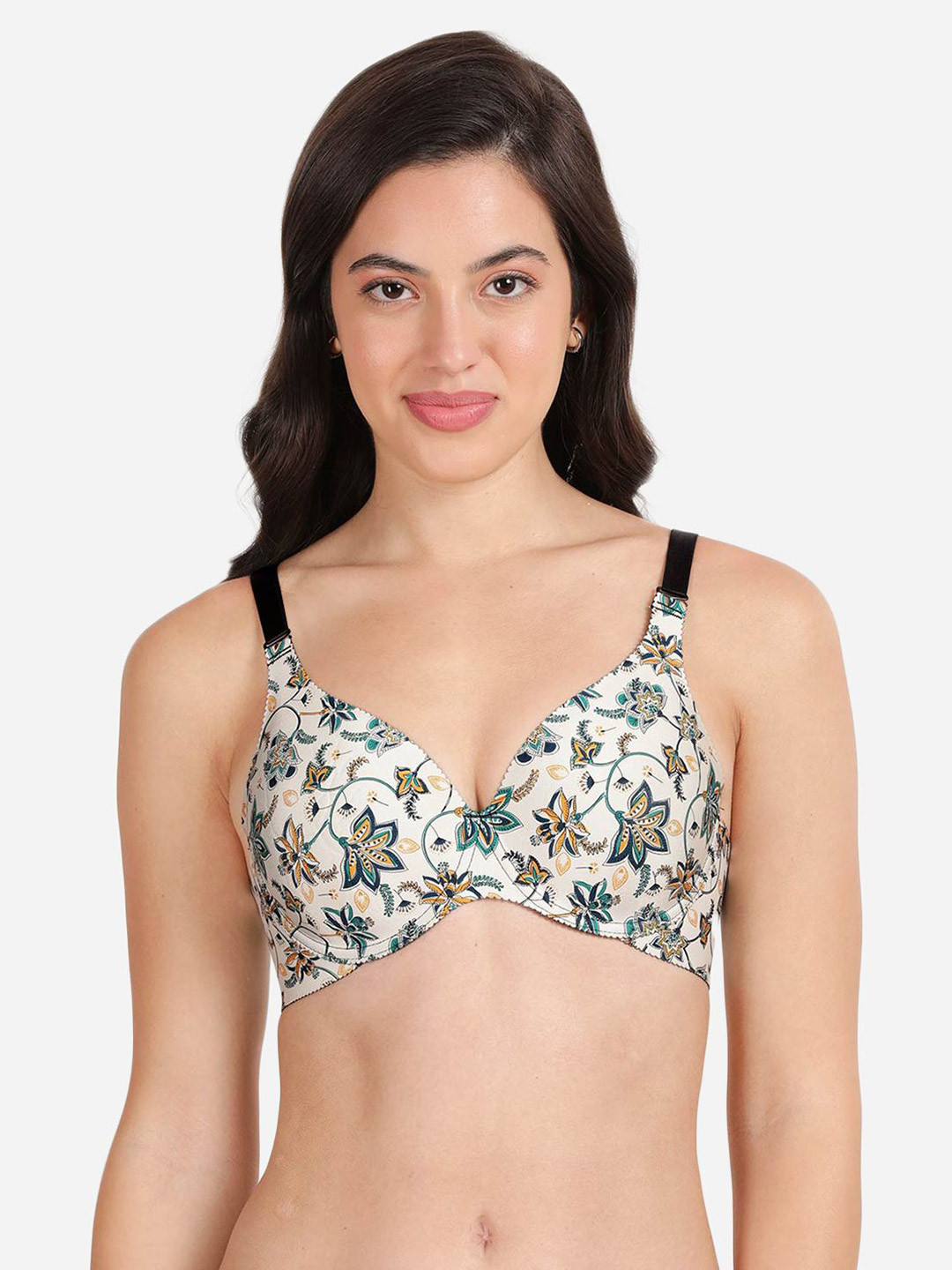 

shyaway Floral Bra Medium Coverage Underwired Lightly Padded Bra, White
