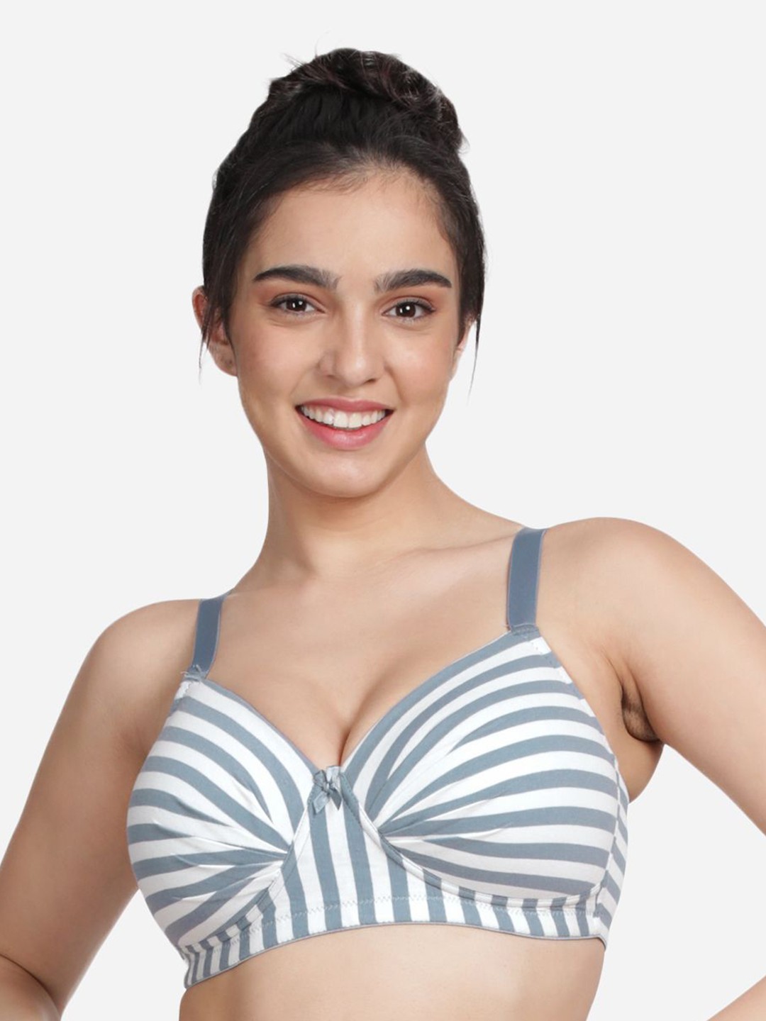 

shyaway Bra Medium Coverage Cotton Lightly Padded Bra, Grey