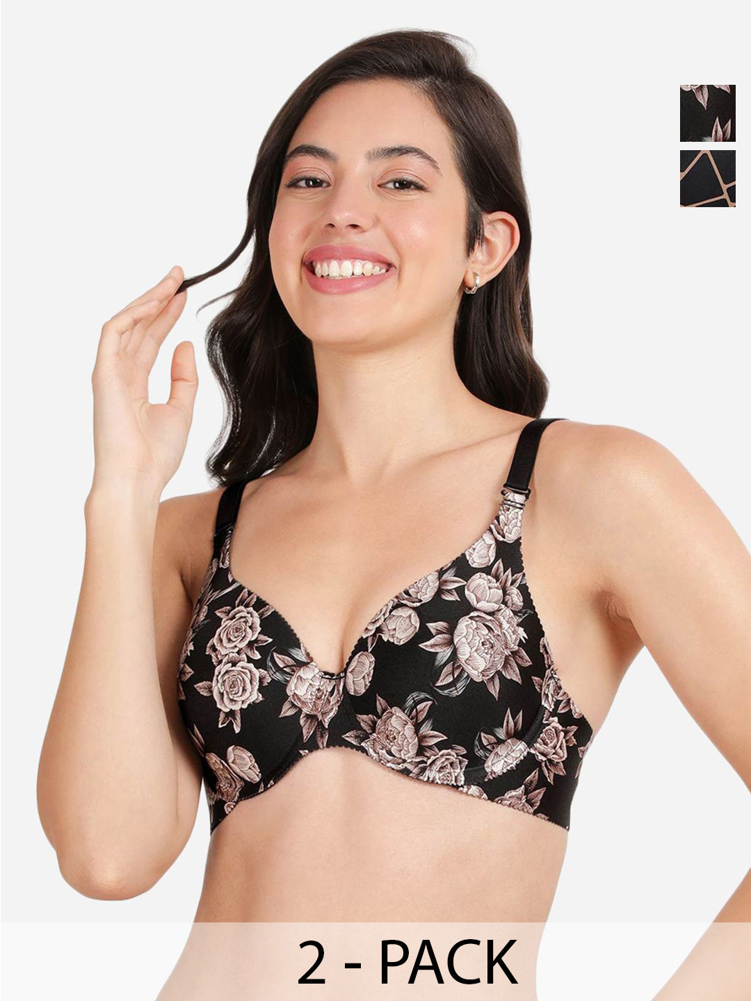 

shyaway Floral Bra Medium Coverage Underwired Lightly Padded, Multi