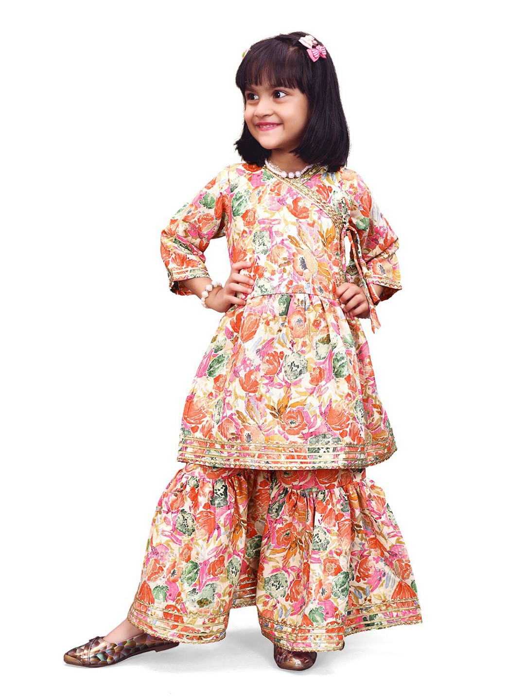 

BAESD Floral Print Fit & Flare Maxi Dress, Peach