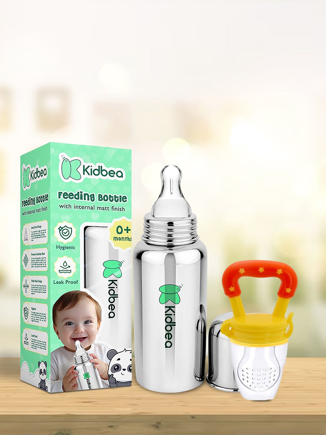 

Kidbea Infants Set Of 3 Food Feeding Bottles, Yellow