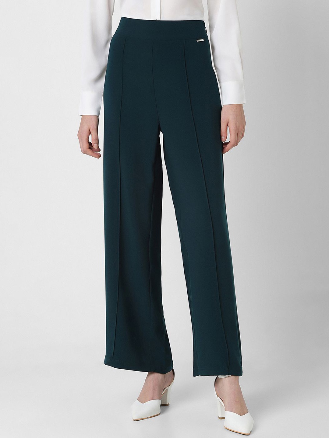 

Van Heusen Woman Mid-Rise Parallel Formal Trousers, Green
