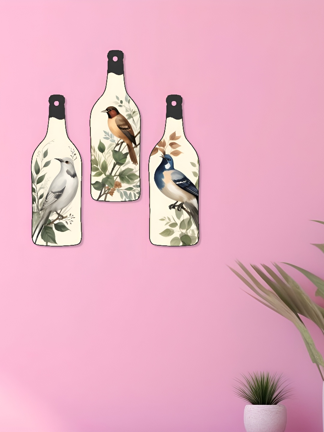 

SAF Cream Colored 3 Pieces Bottle Shaped Wall Decors