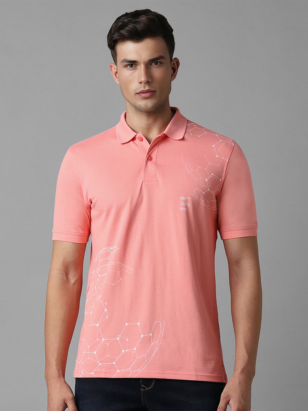 

Louis Philippe Polo Collar T-shirt, Peach