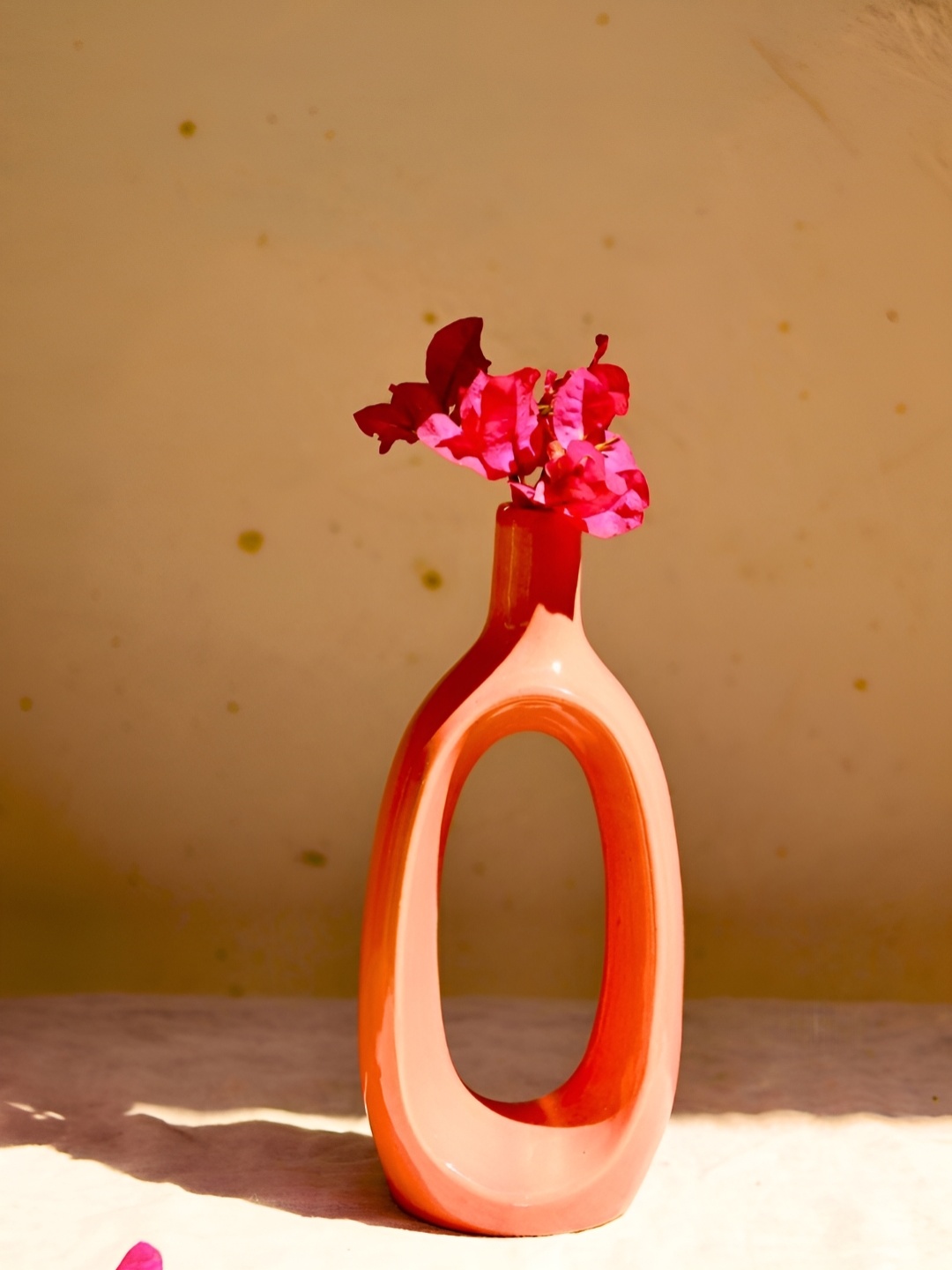 

WEAVING HOMES Pink Ceramic Glossy Vase