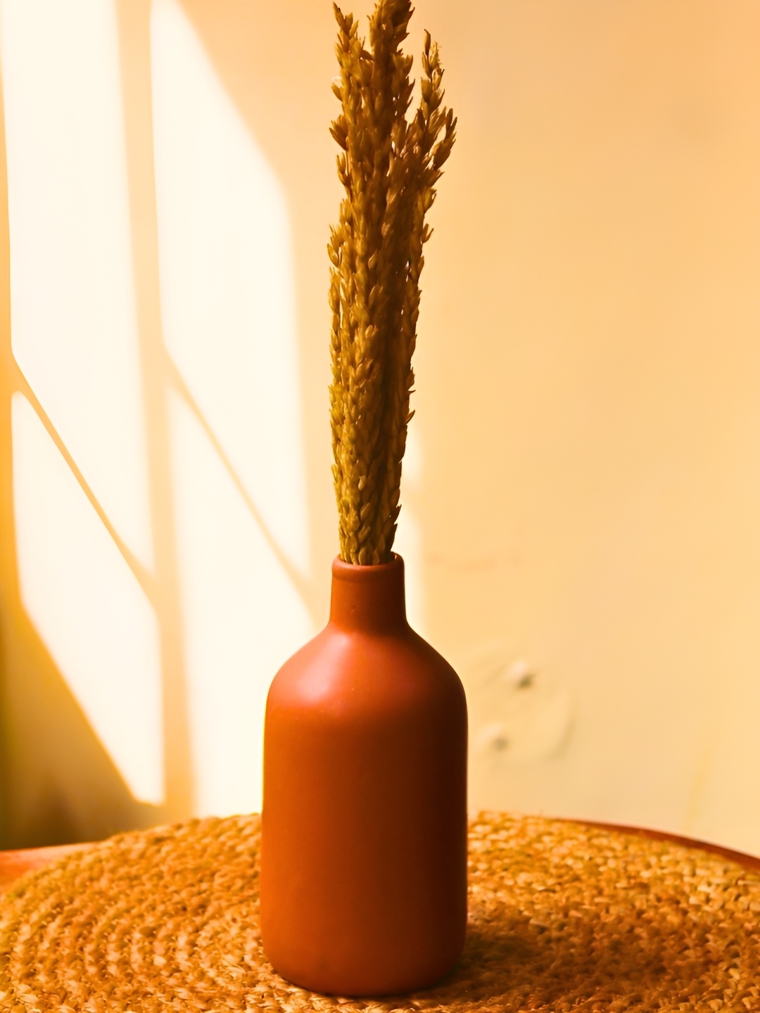 

WEAVING HOMES Rust-Colored Ceramic Glossy Vase