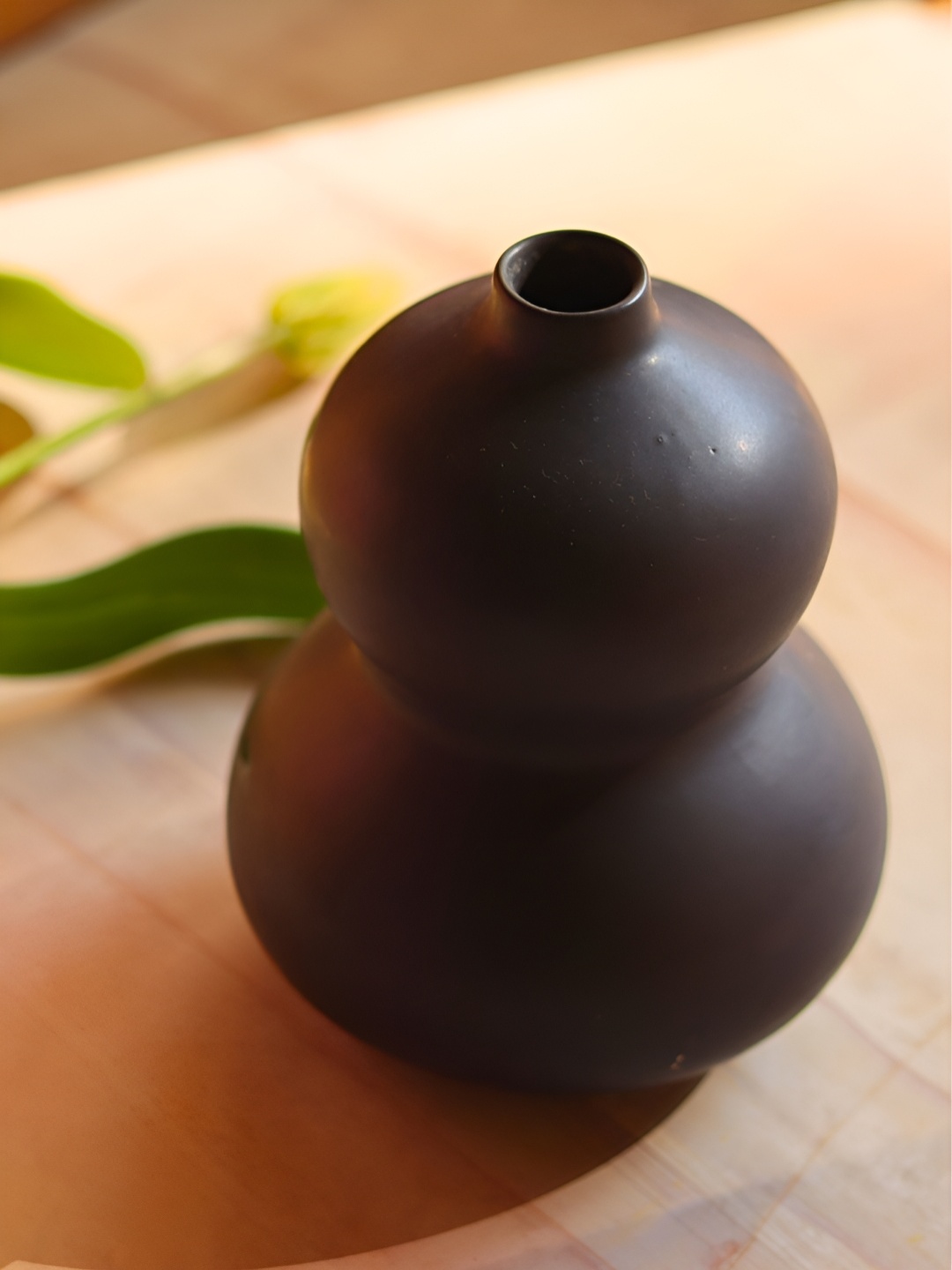 

WEAVING HOMES Black Ceramic Glossy Vase