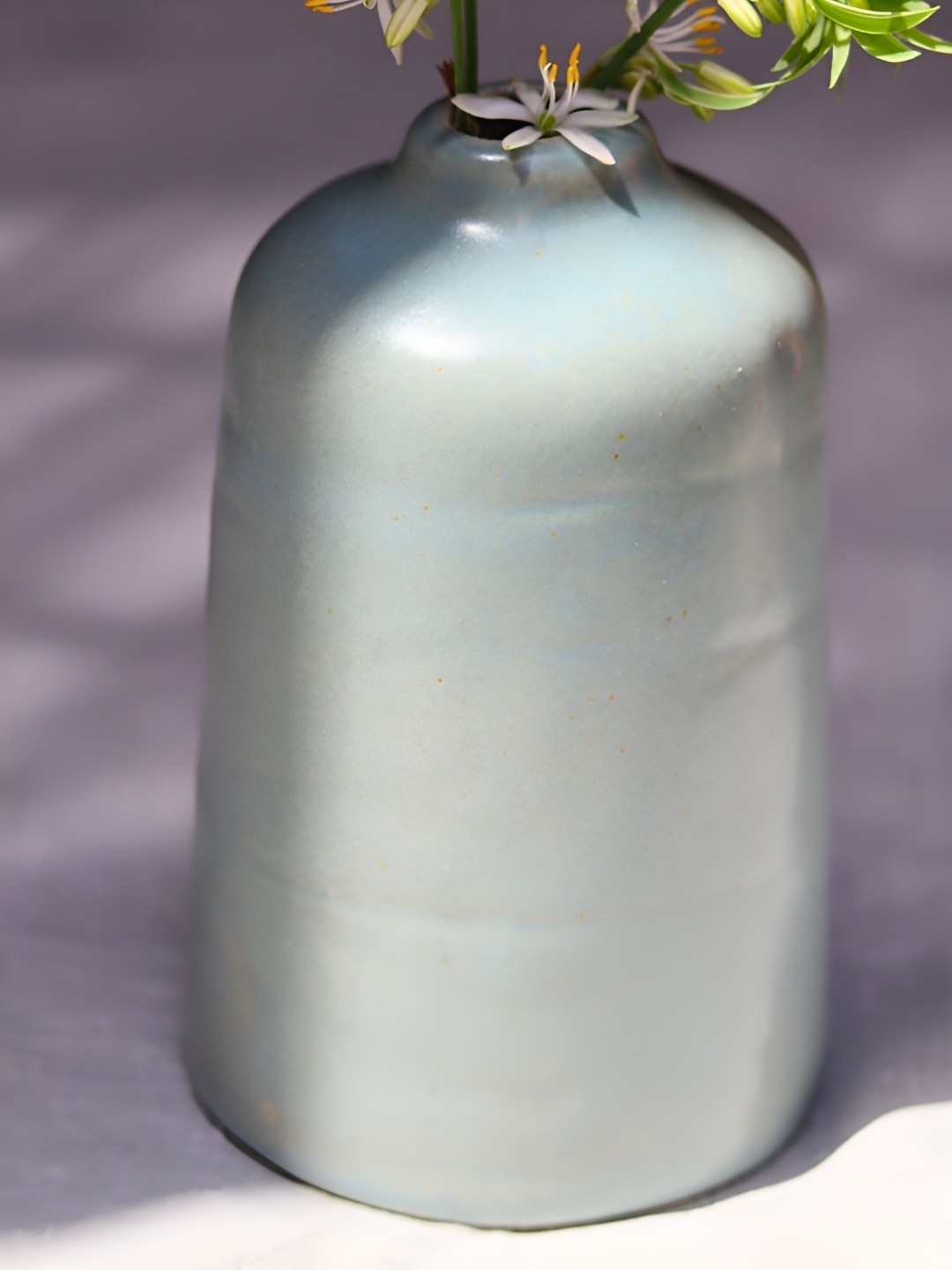 

WEAVING HOMES Grey Ceramic Glossy Vase
