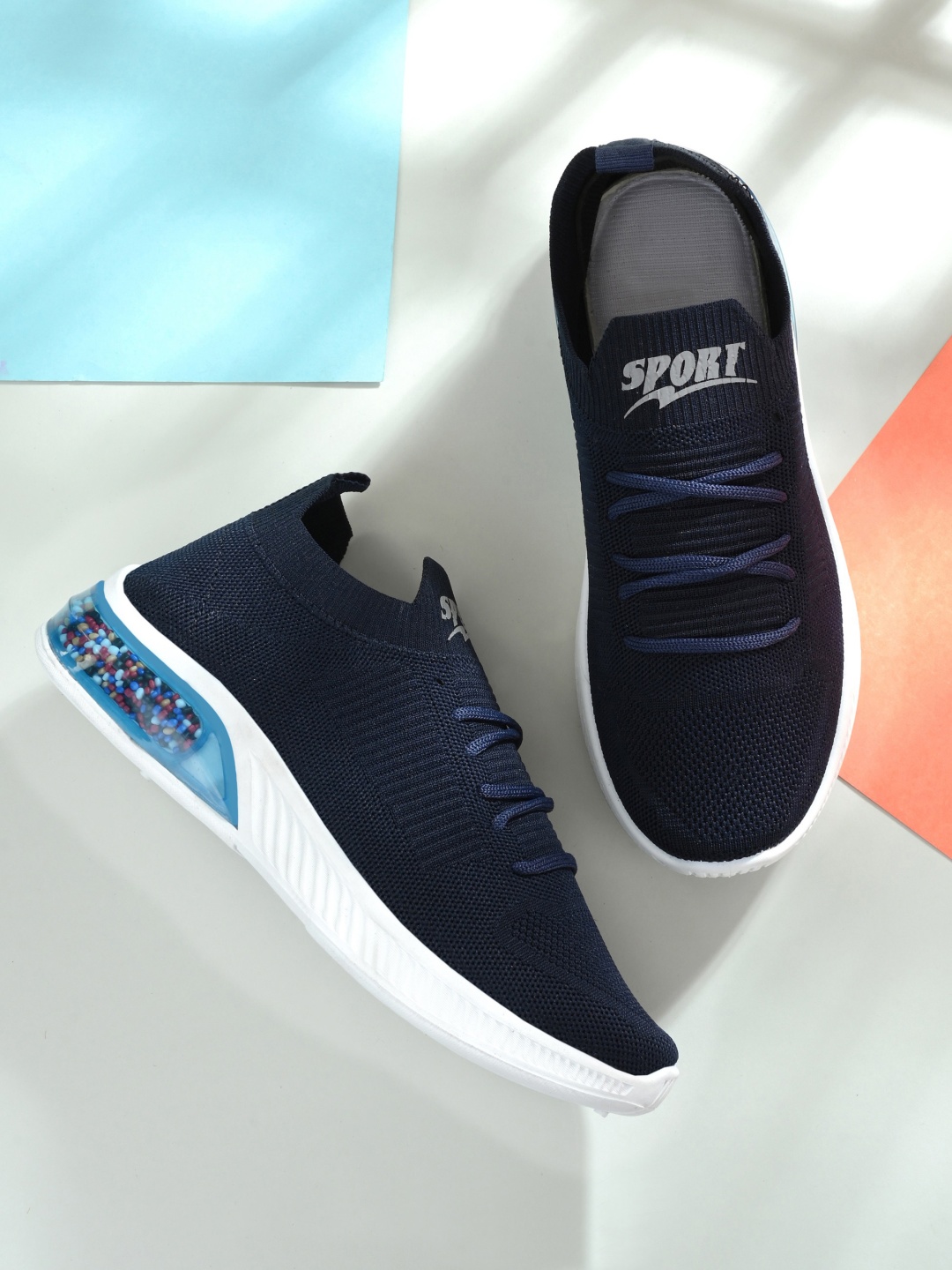 

Layasa Men Round Toe Comfort Insole Sneakers, Blue