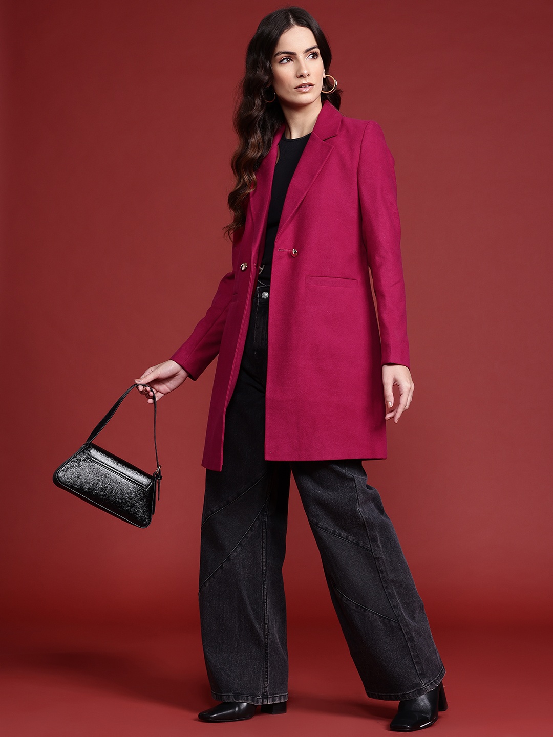 

all about you Regular Fit Overcoat, Magenta