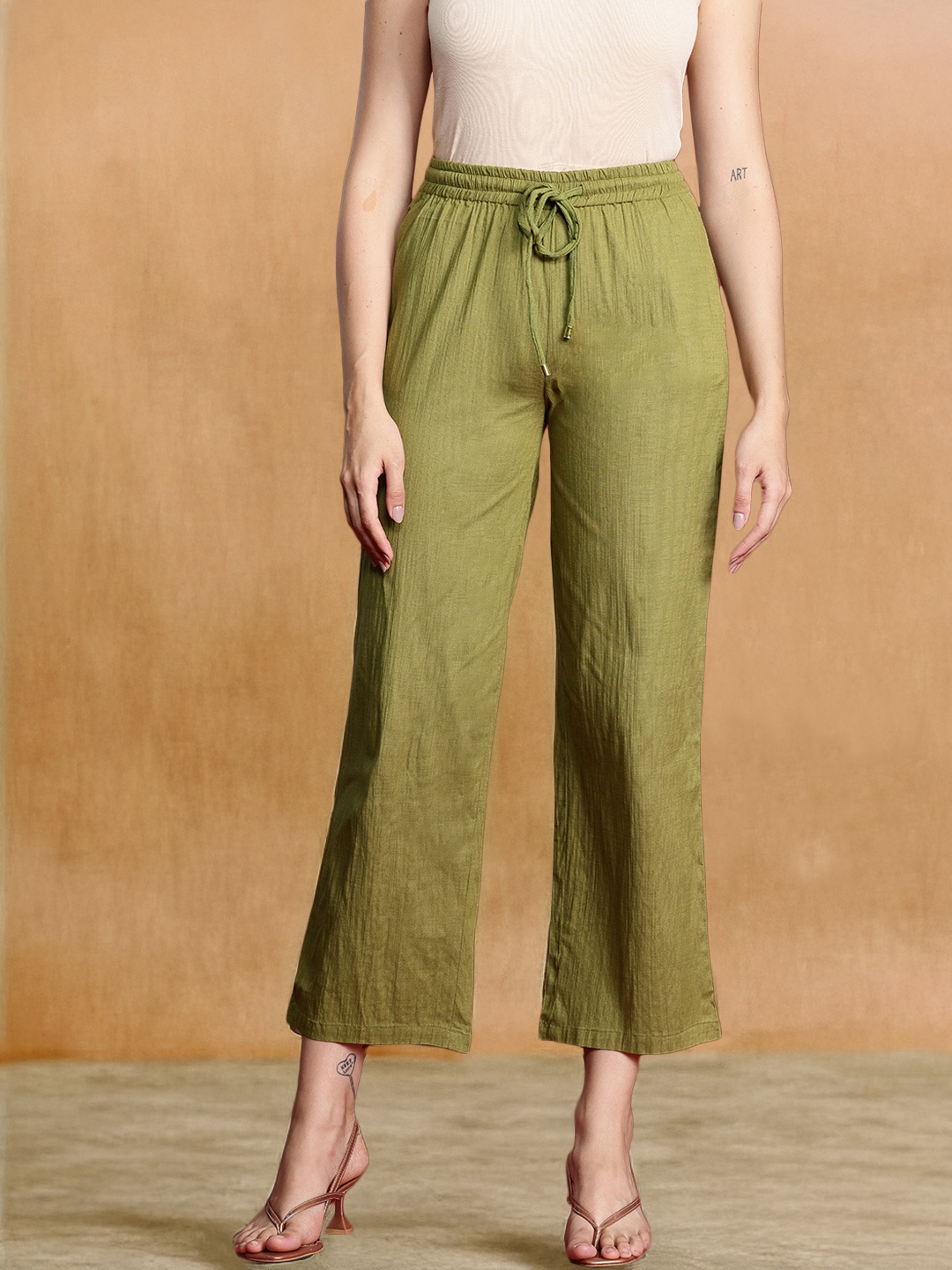 

all about you Women High-Rise Wide Leg Trouser, Olive
