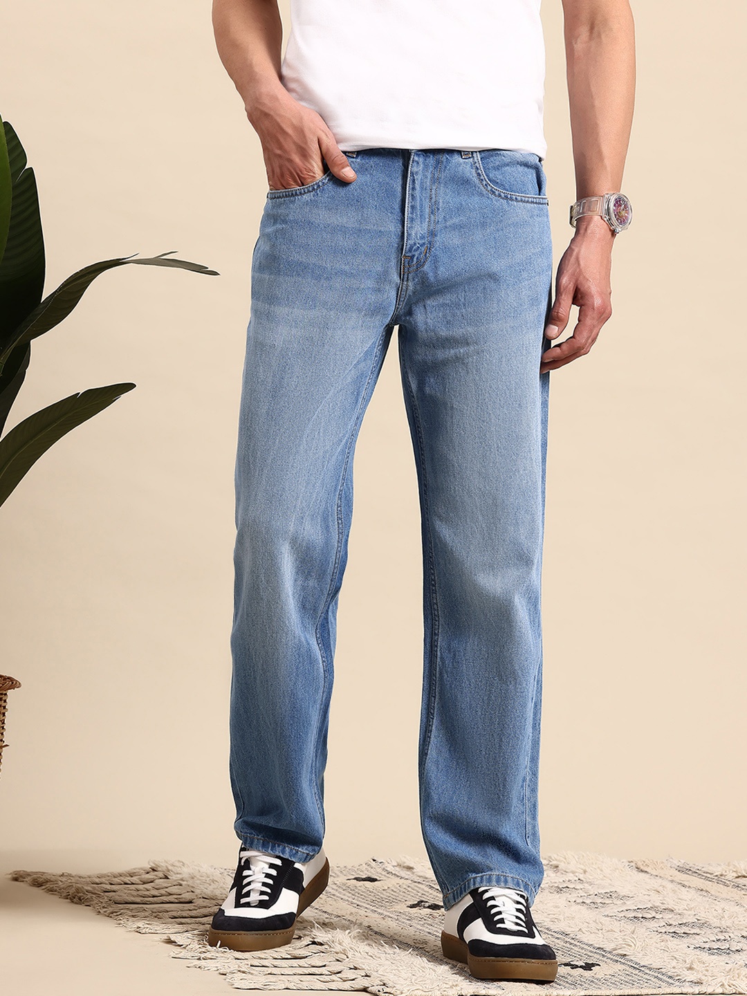 

Mast & Harbour Men Straight Fit Jeans, Navy blue