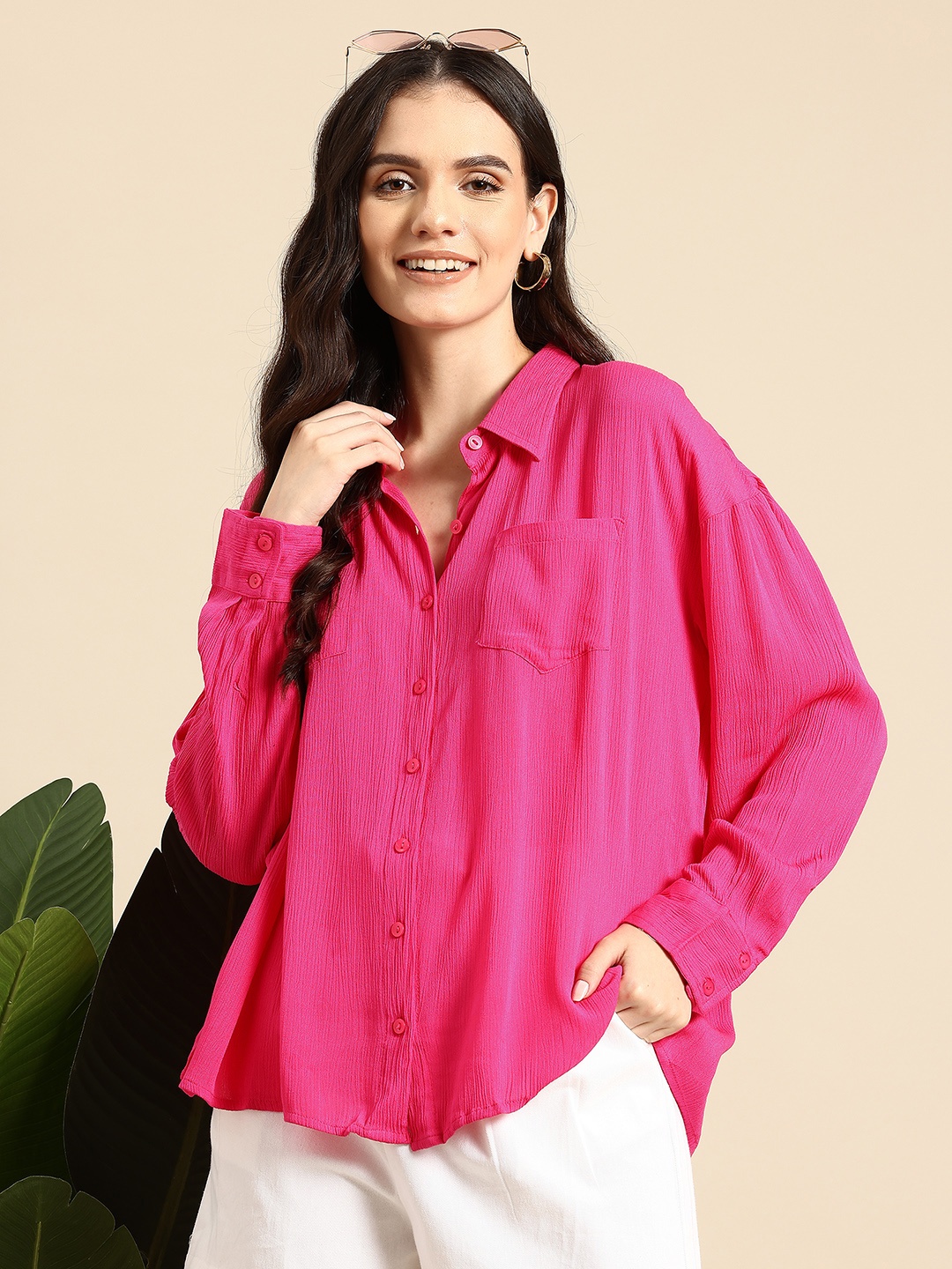 

Mast & Harbour Pure Cotton Shirt, Fuchsia