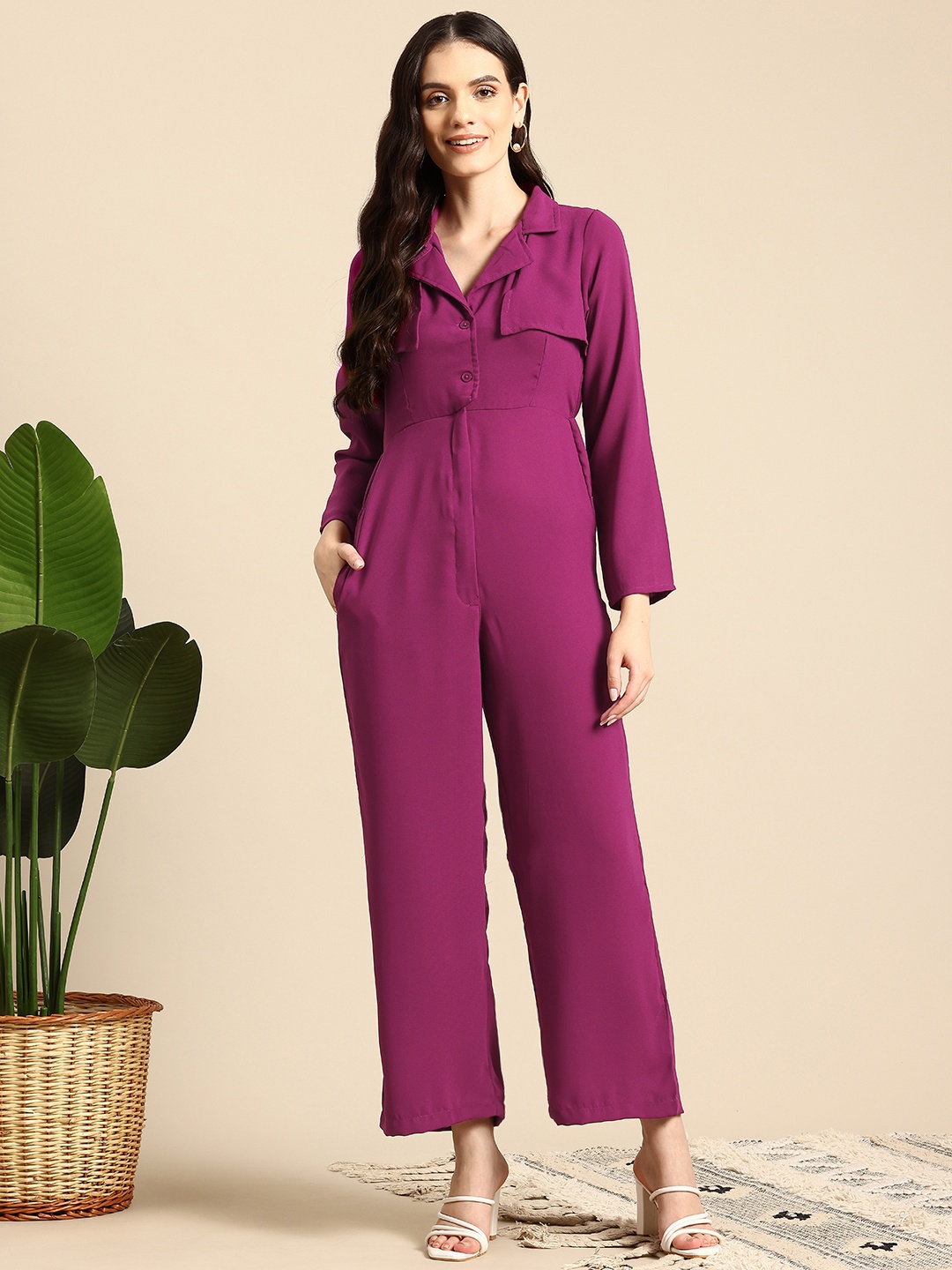 

Mast & Harbour Basic Jumpsuit, Magenta