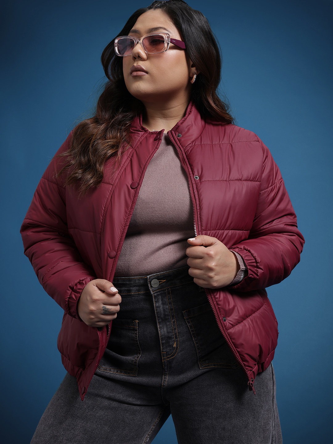 

The Roadster Life Co. Plus Size Padded Jacket, Burgundy