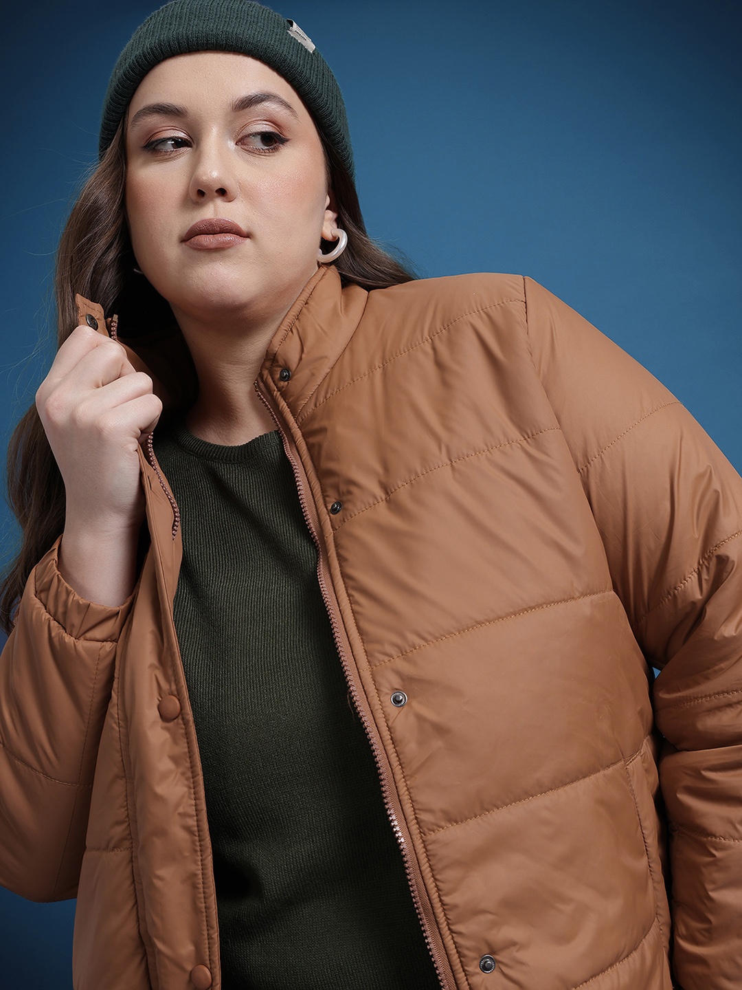 

The Roadster Life Co. Plus Size Padded Jacket, Brown