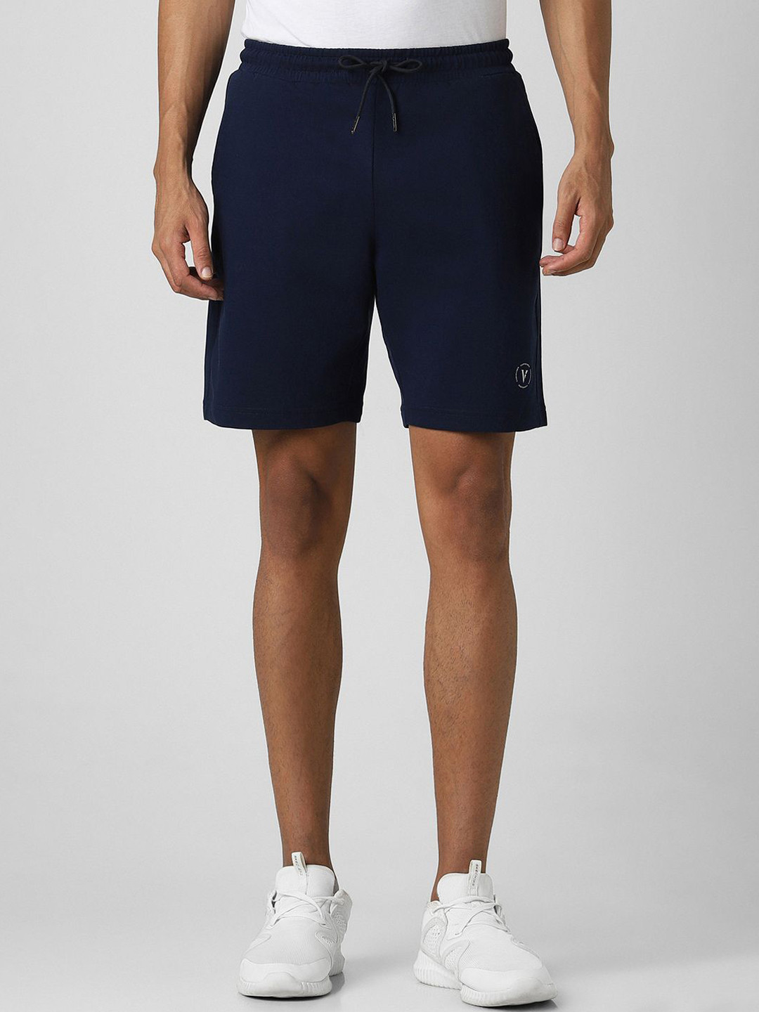 

Van Heusen Flex Men Mid Rise Pure Cotton Shorts, Navy blue