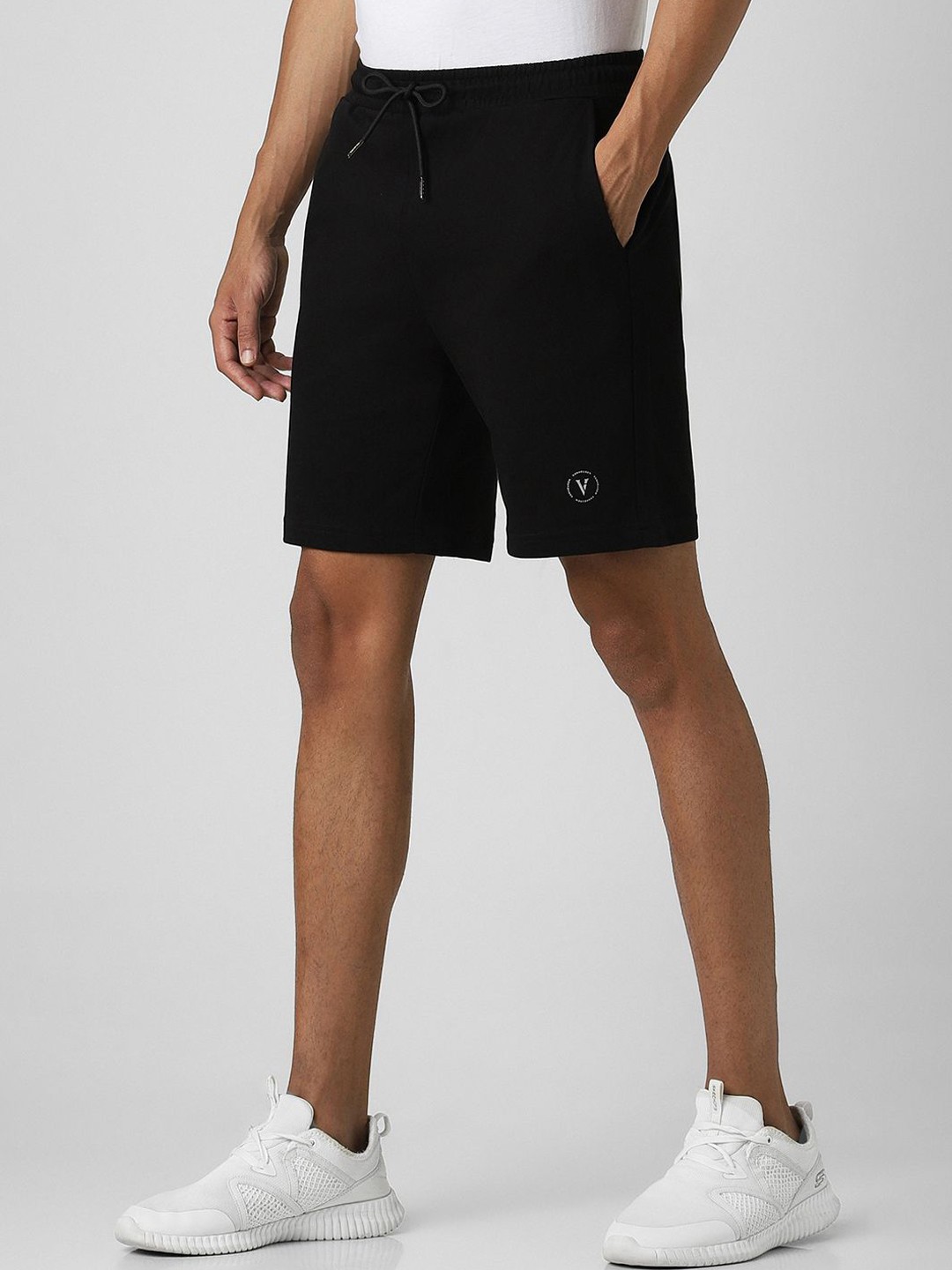 

Van Heusen Flex Men Mid Rise Pure Cotton Shorts, Black