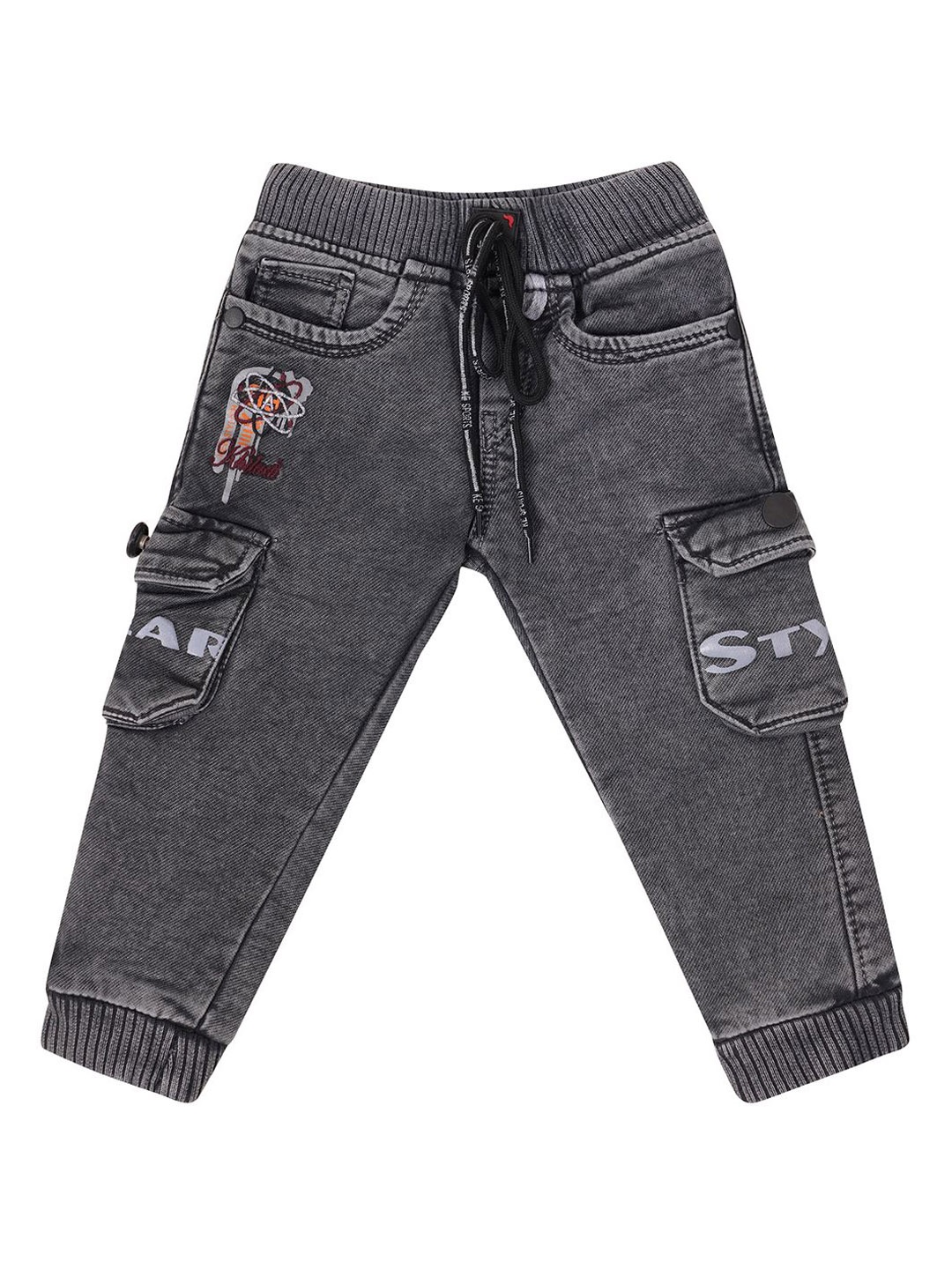 

BAESD Boys Original Fit Clean Look Light Fade Medium Shade Mid-Rise Stretchable Jeans, Grey