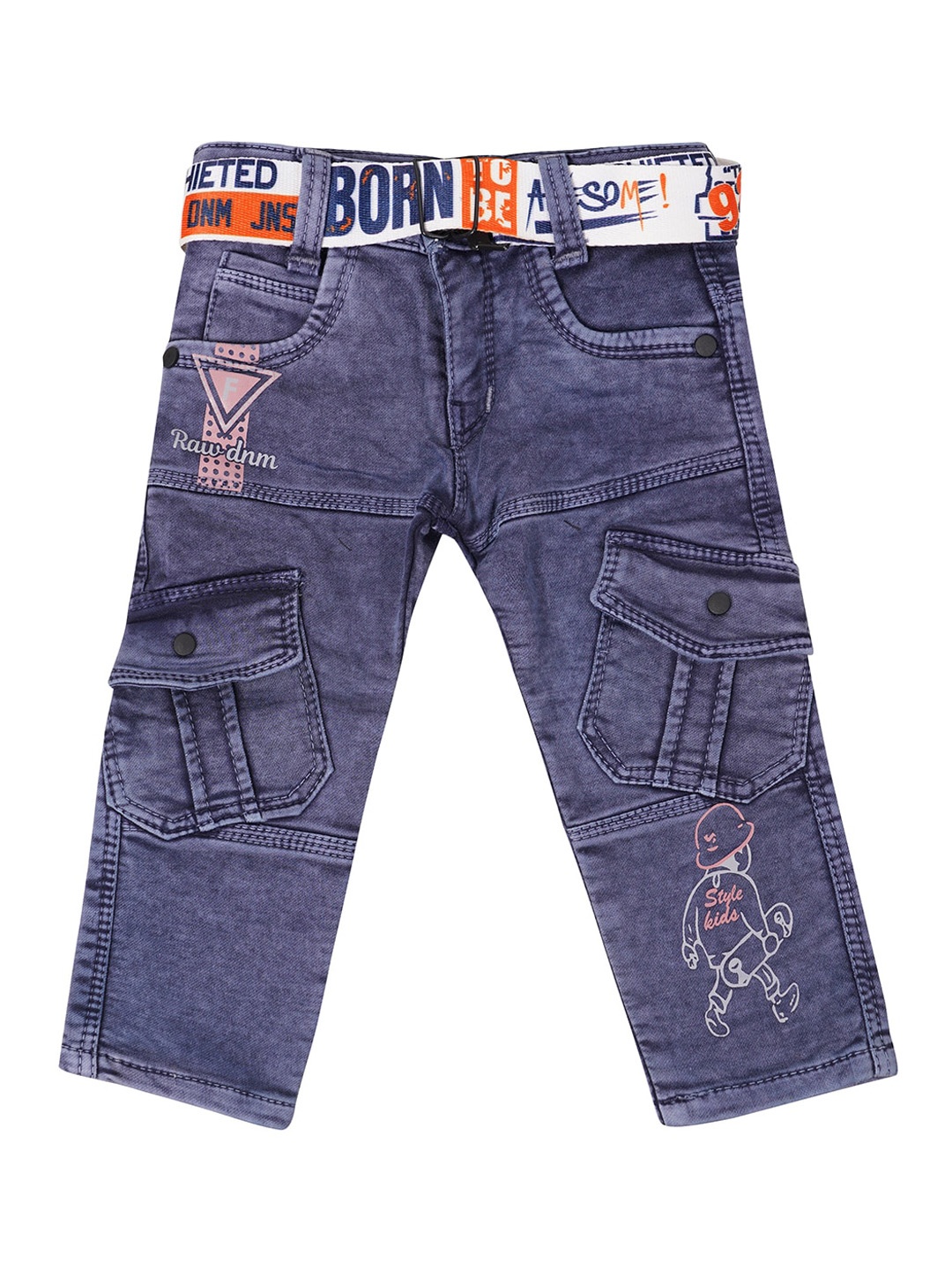 

BAESD Boys Original Clean Look Mid-Rise Cotton Denim Printed Jeans, Blue