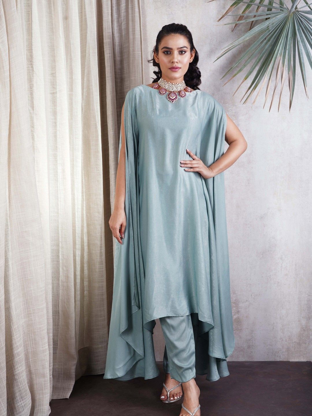 

KINA Women Tunic with Palazzos, Green