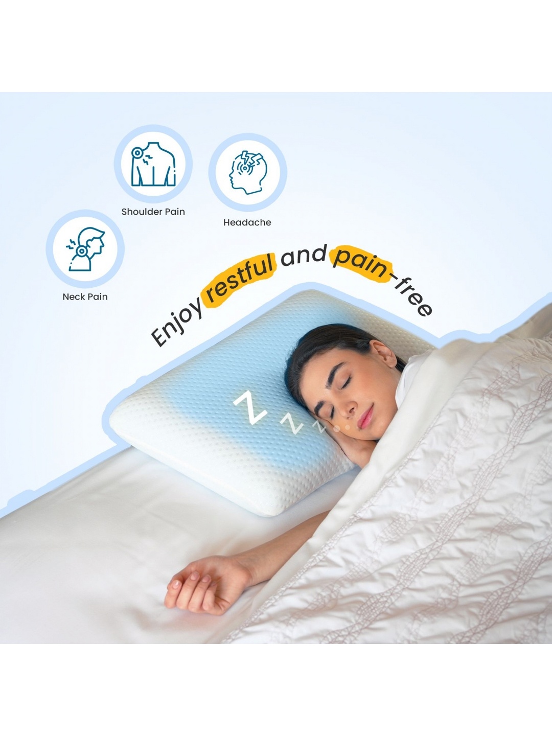 

Sleepsia White Memory Foam Filled Sleep Pillow