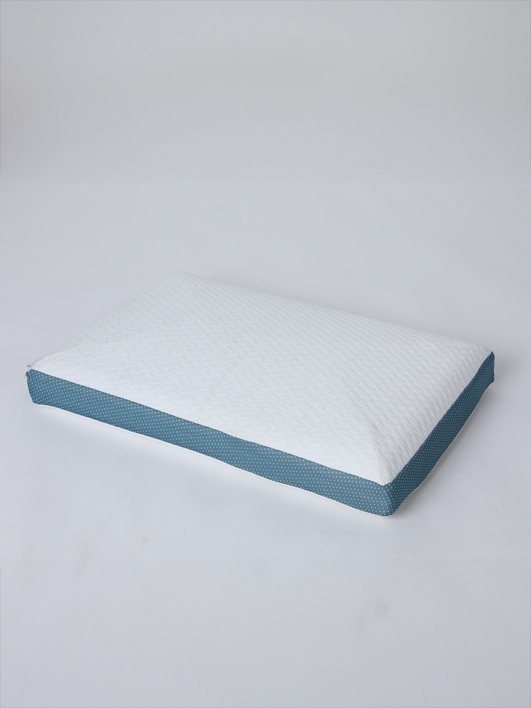 

UrbanBed White & Teal Coloured Memory Foam Filled Breathable Sleep Pillow