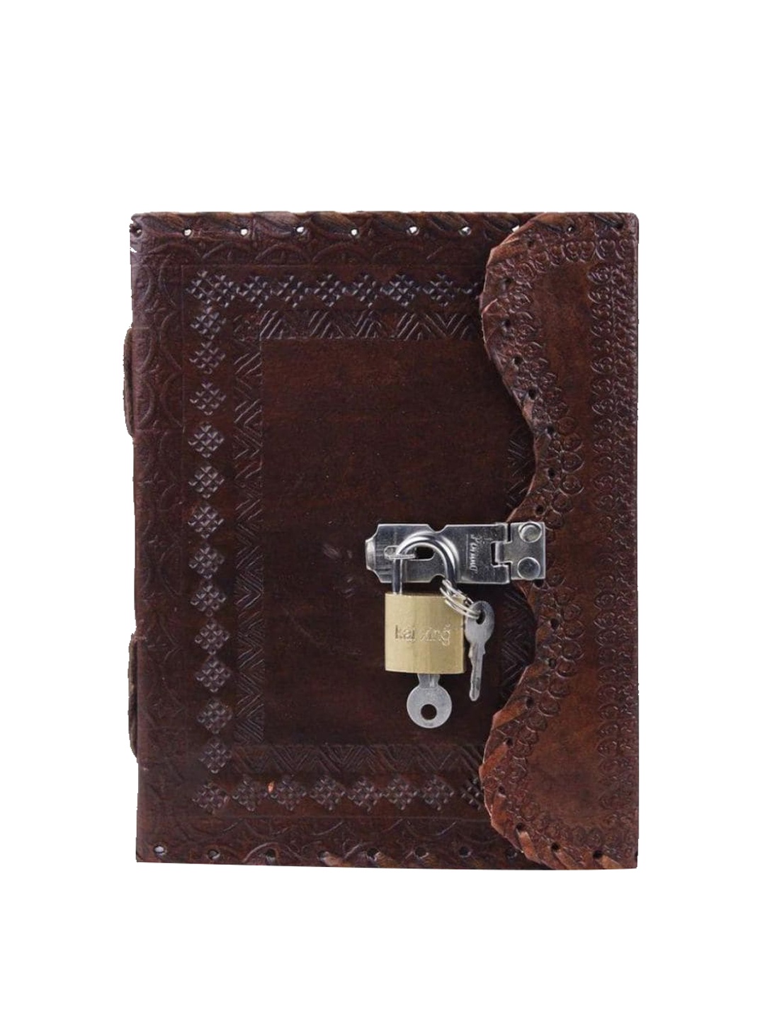 

MaheTri Self Design Leather Diary, Brown