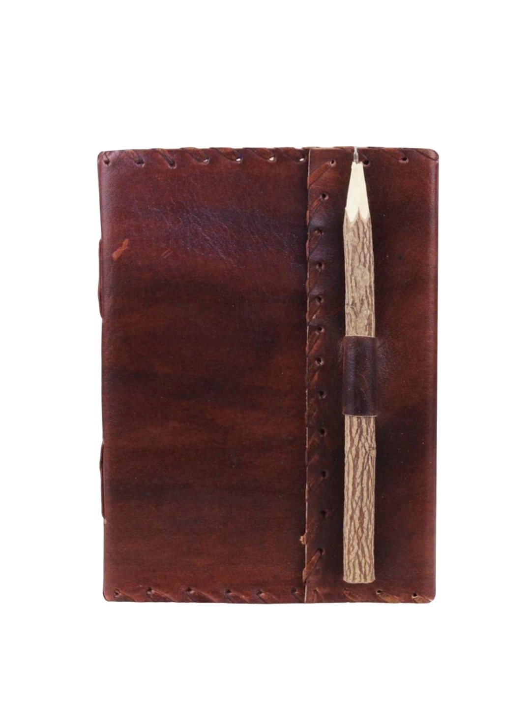 

MaheTri Self Design Leather Journal with Pen, Brown