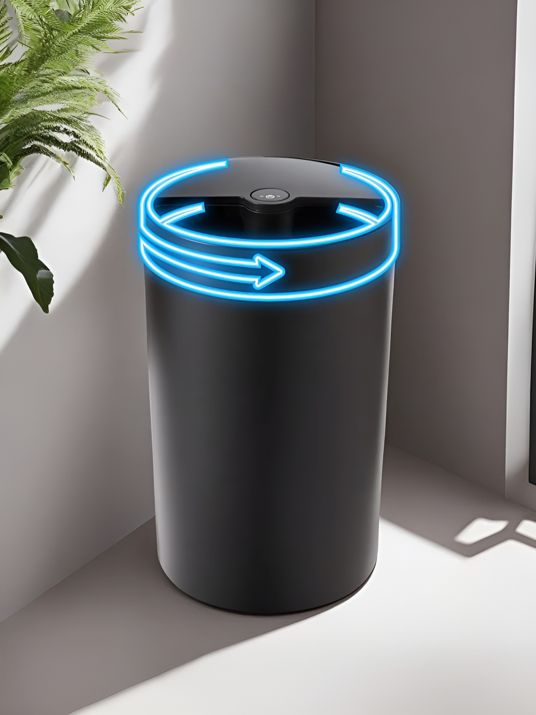 

UMAI Black Stainless Steel Dustbin With Rotating Lid 30 L
