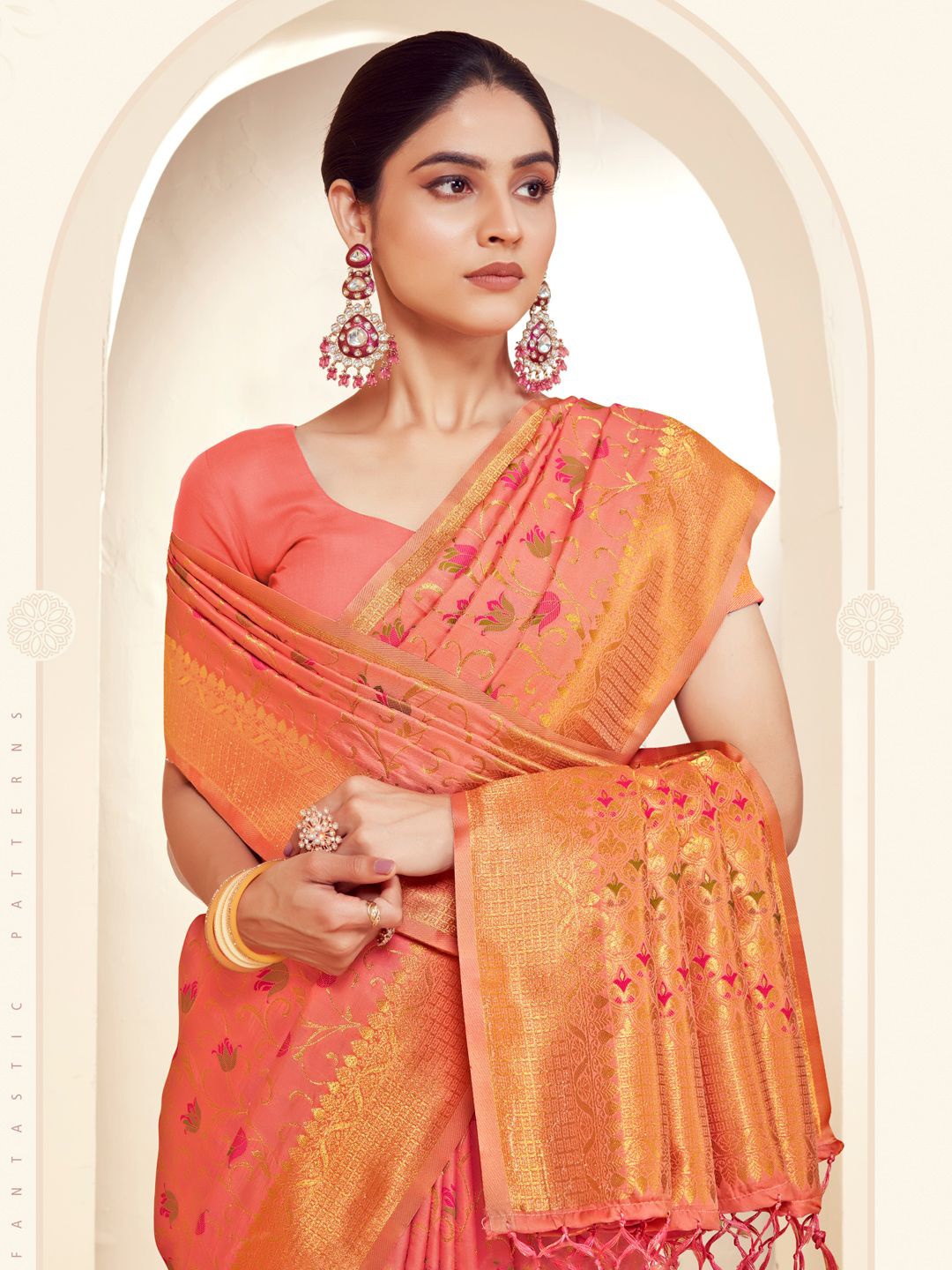 

Exclusiva Woven Design Zari Banarasi Saree, Pink