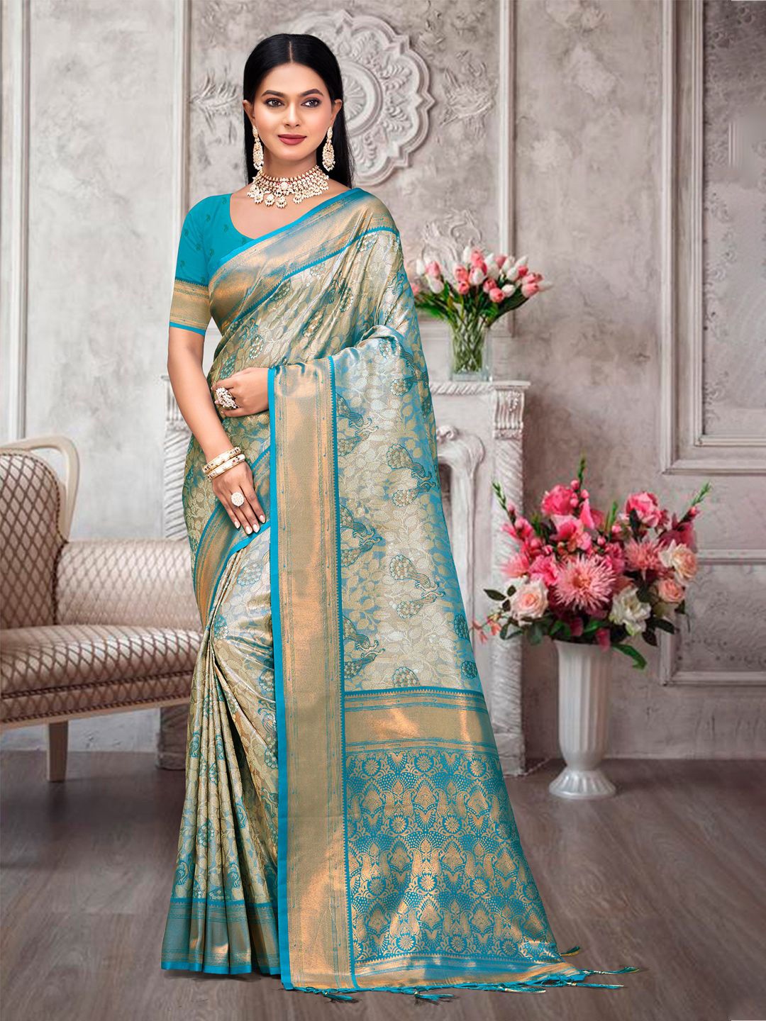 

Exclusiva Woven Design Zari Kanjeevaram Saree, Blue