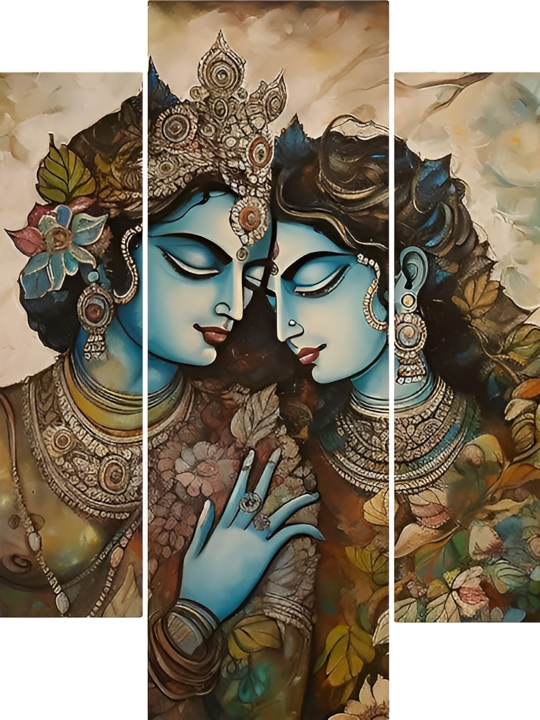 SCPmarts Blue & Beige 5 Pieces Religious Wall Arts