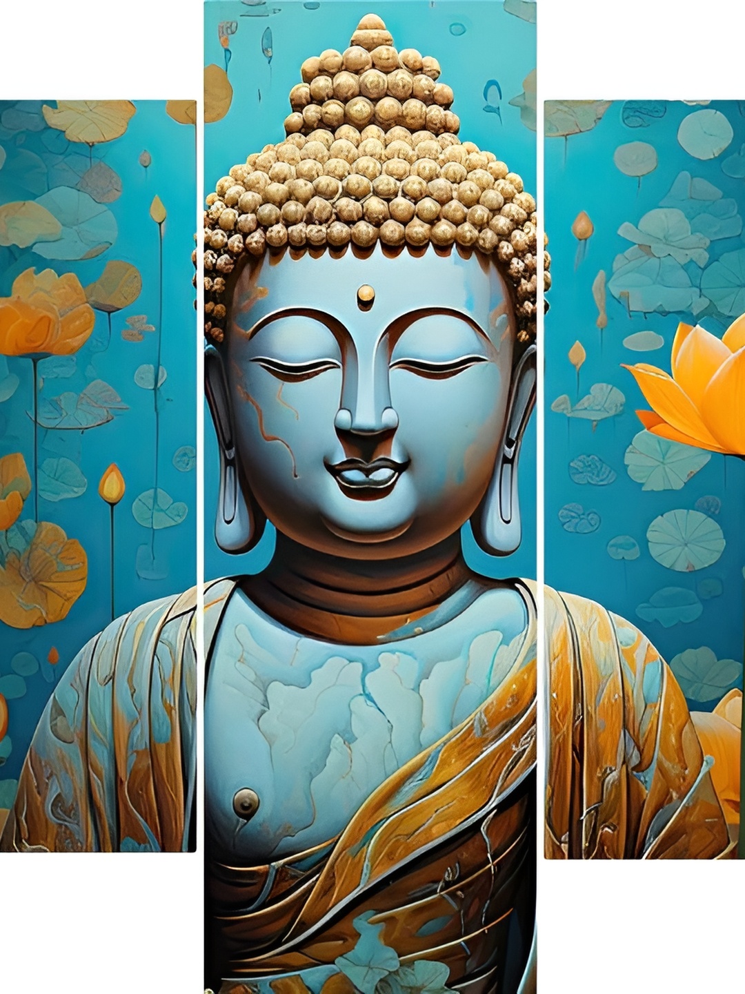 

SCPmarts Blue & Yellow 5 Pieces Religious Wall Arts