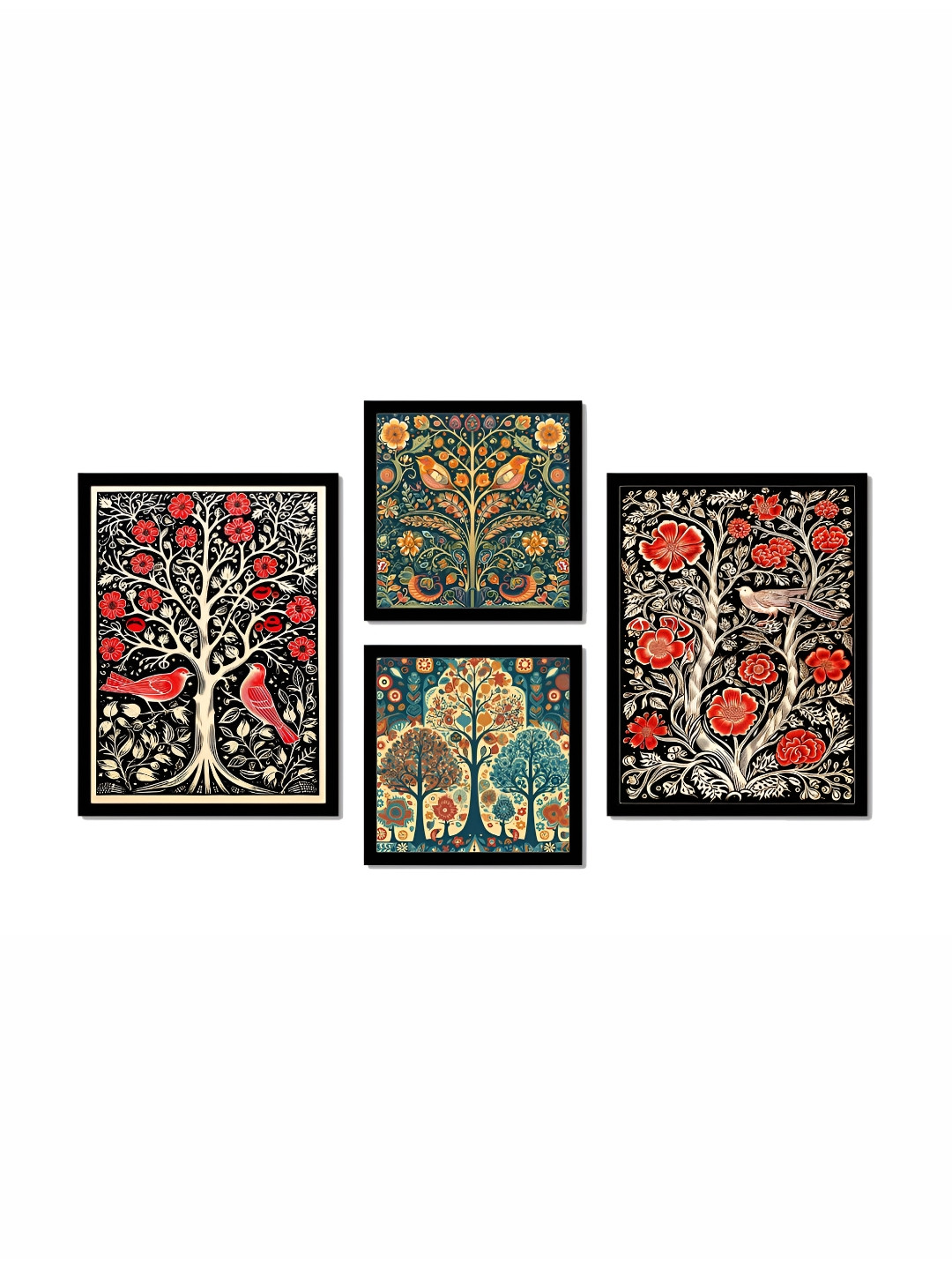 

SCPmarts Red & Blue 4 Pieces Floral & Botanical Wall Arts
