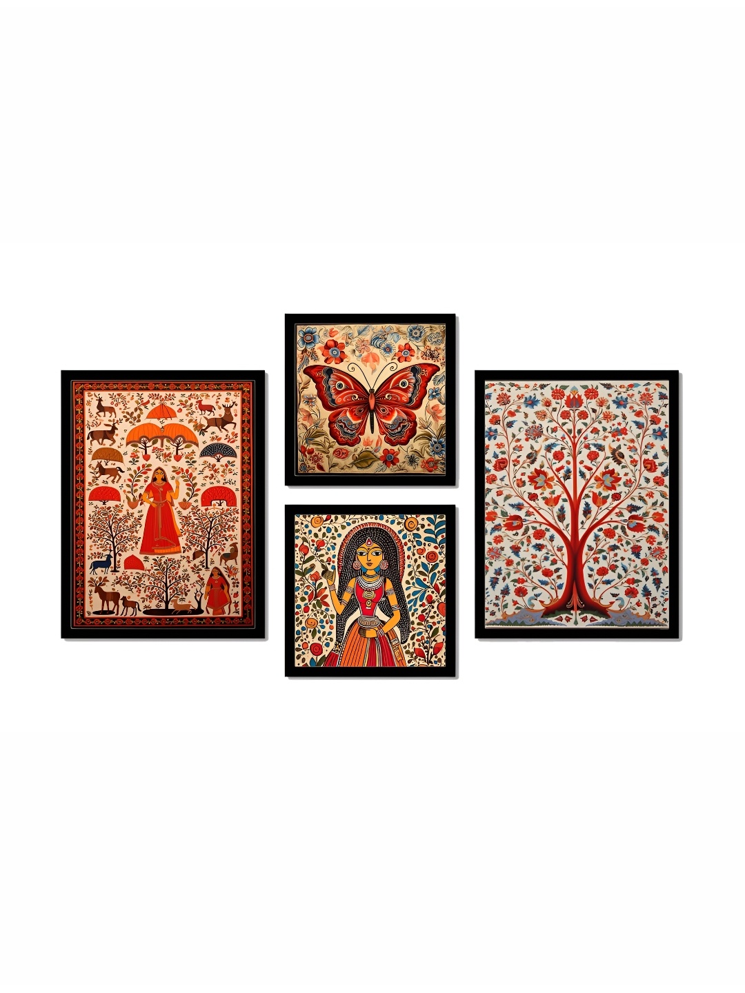 

SCPmarts Red & Cream 4 Pieces Floral & Botanical Wall Arts