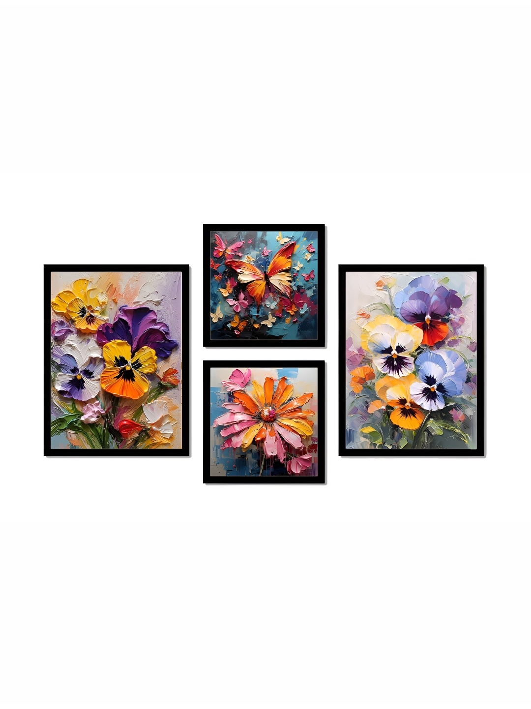 

SCPmarts Blue & Orange 4 Pieces Floral & Botanical Wall Arts