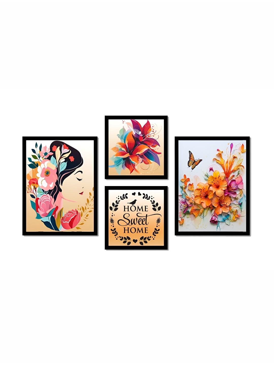

SCPmarts Orange & Pink 4 Pieces Floral & Botanical Wall Arts