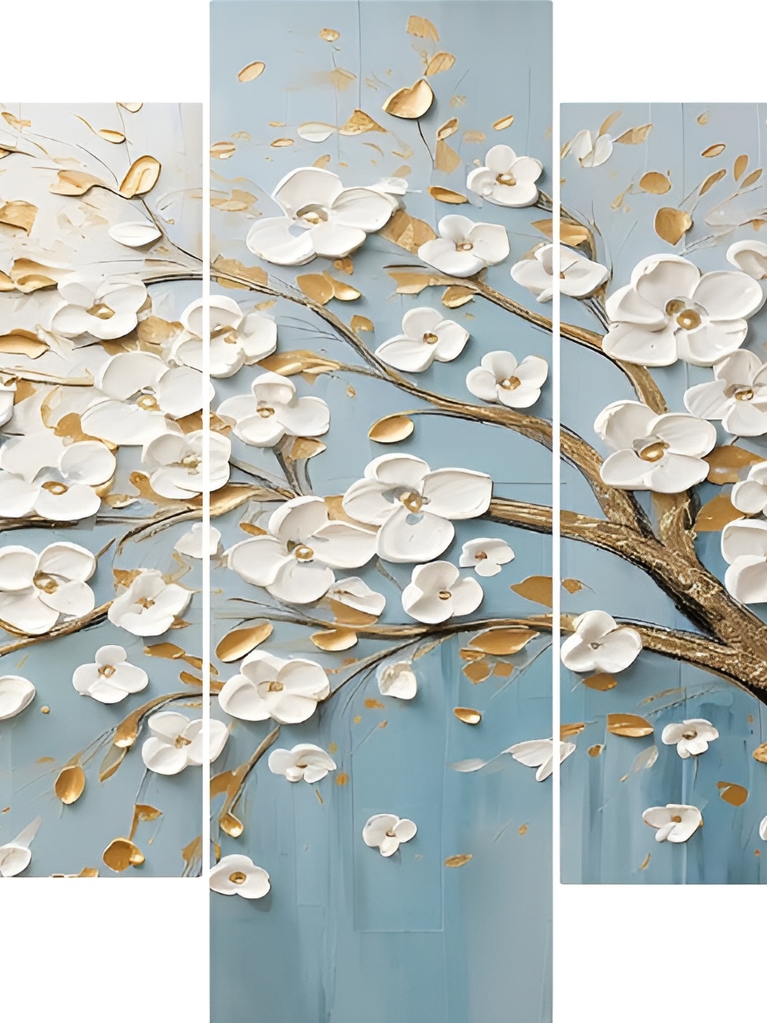 

SCPmarts White & Blue 5 Pieces Floral & Botanical Wall Arts