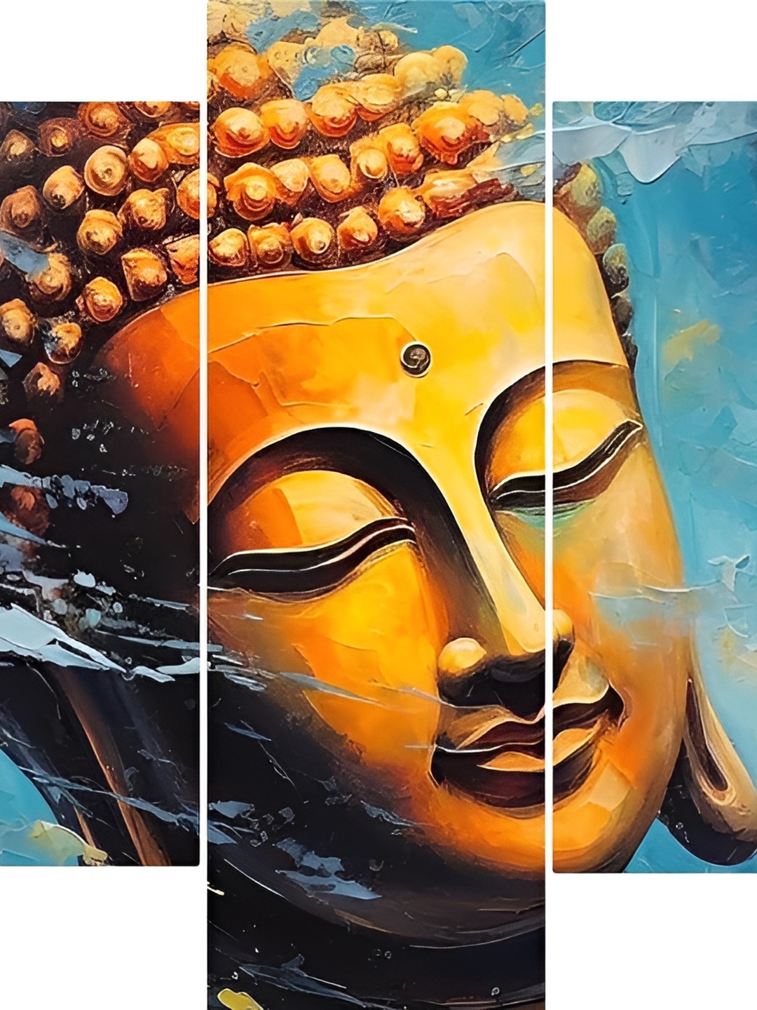 

SCPmarts Yellow & Blue 5 Pieces Buddha Wall Arts