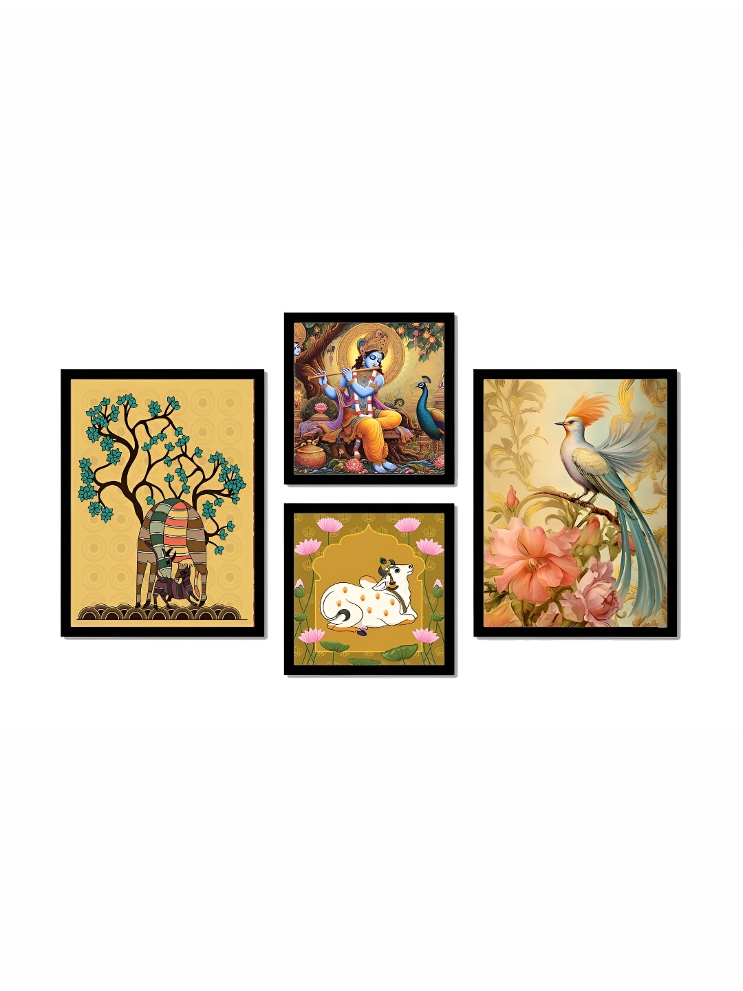 

SCPmarts Yellow & Green 4 Pieces Religious Wall Arts
