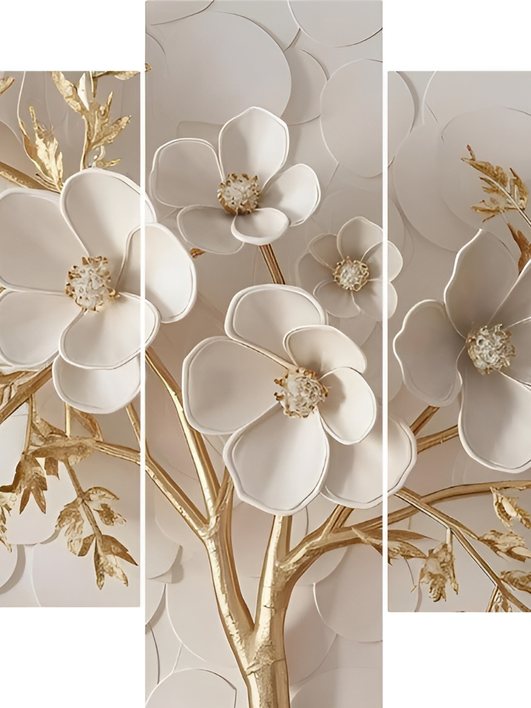 SCPmarts White & Beige 5 Pieces Floral & Botanical Wall Arts