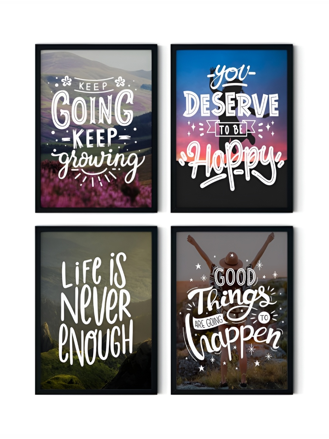 

SCPmarts Grey & White 4 Pieces Printed Wall Arts