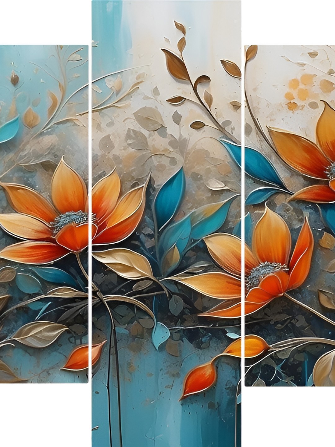 

SCPmarts Orange & Blue 5 Pieces Floral & Botanical Wall Arts