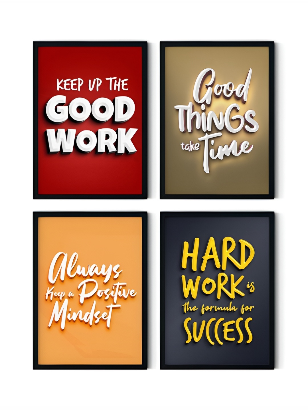

SCPmarts Red & Blue 4 Pieces Motivational Quotes Wall Arts
