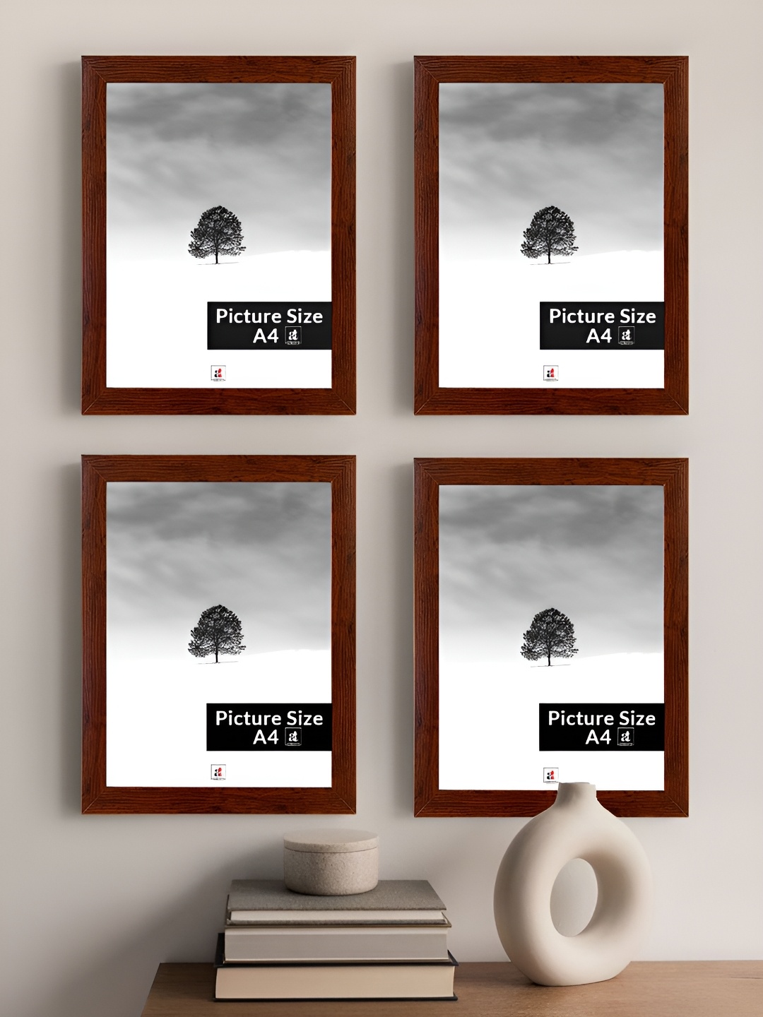 

Art Street Set of 4 A4 Size Photo Frames, Brown