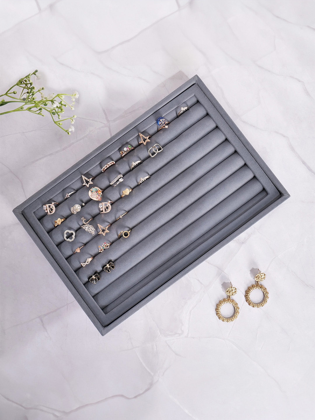 

La Trove Grey Wardrobe Luxury Rings Jewellery Organiser