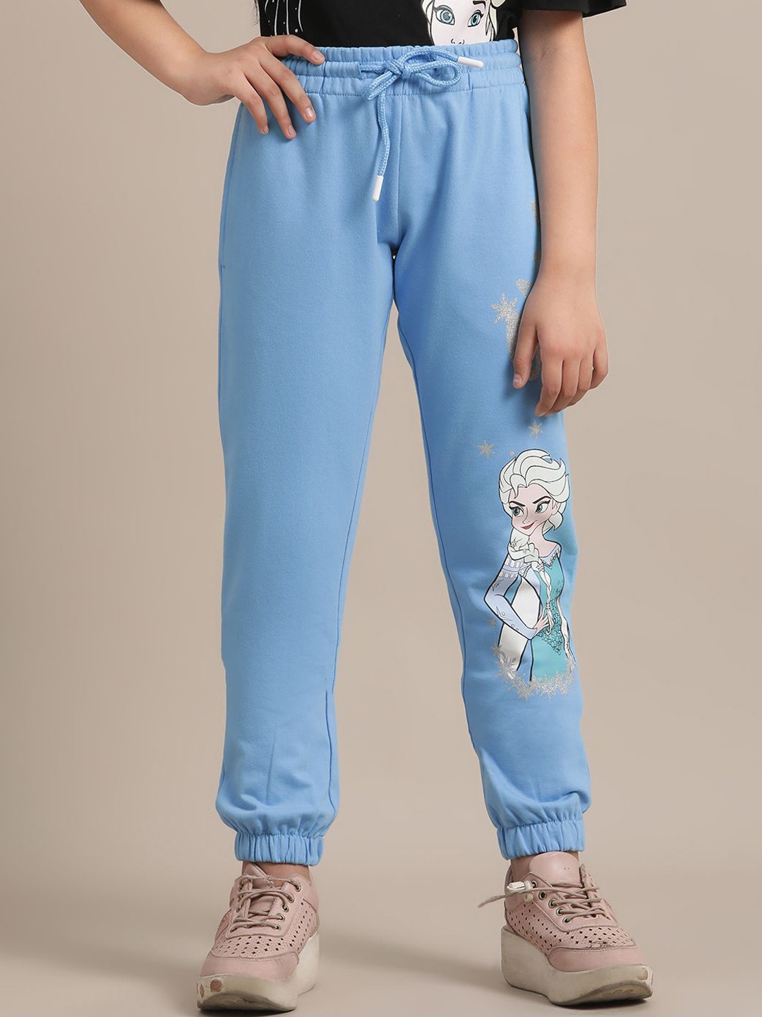 

Kids Ville Girls Frozen Printed Mid Rise Jogger, Blue