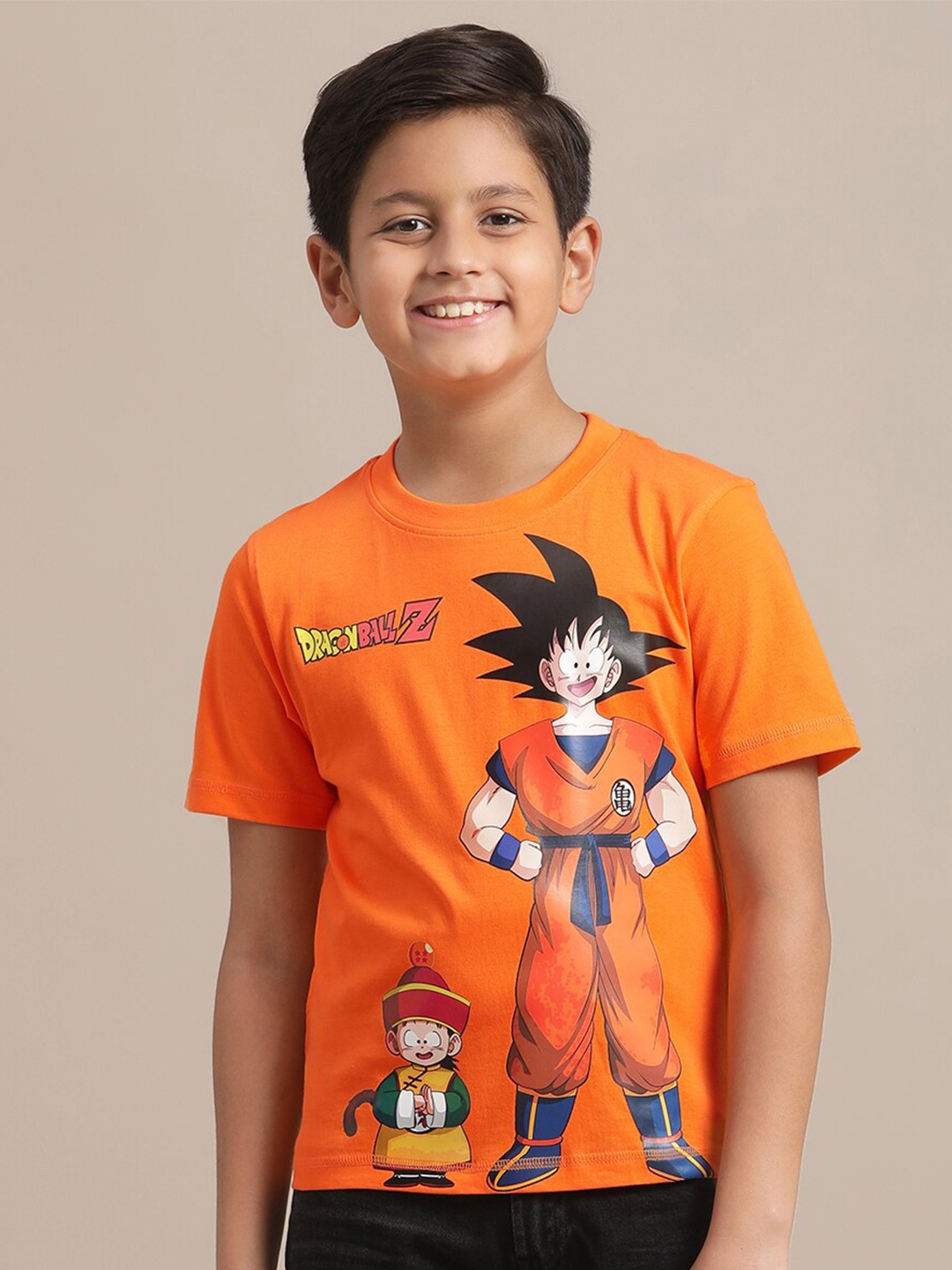 

Kids Ville Boys Dragon Ball Z Printed Pure Cotton T-shirt, Orange