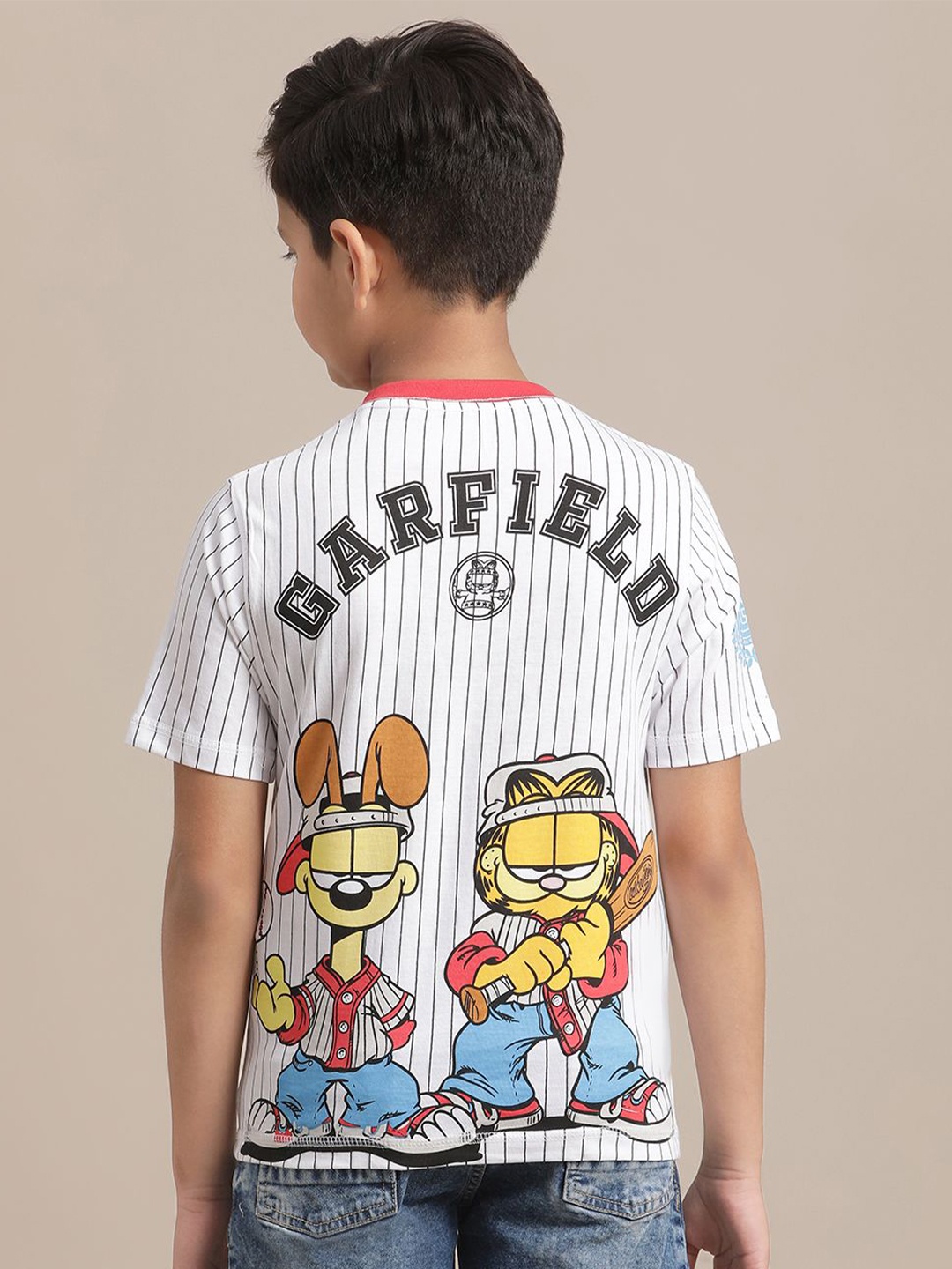 

Kids Ville Boys Garfield-Printed Pure Cotton T-Shirts, White